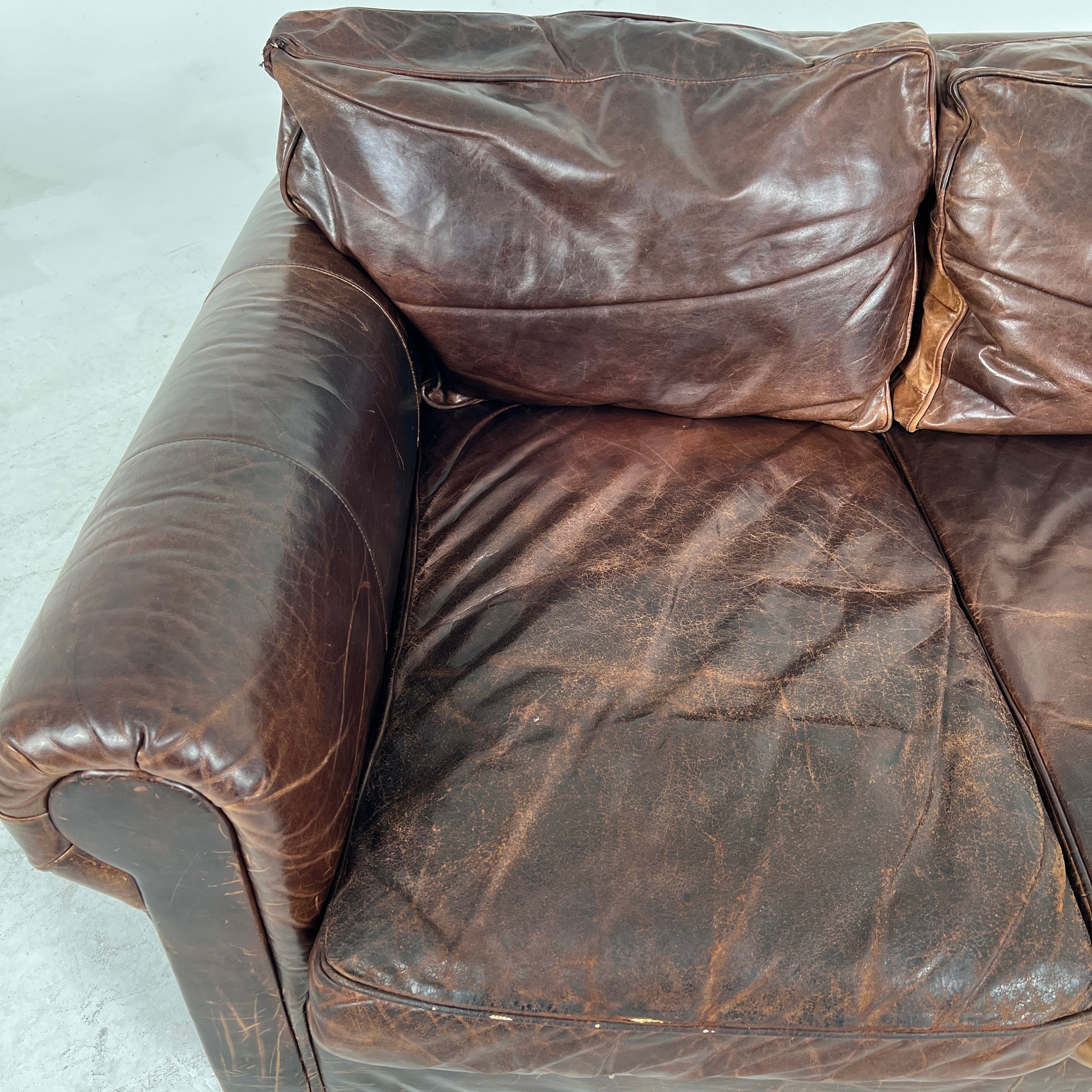 Restoration Hardware Lancaster Leather Sofa. RH leather couch