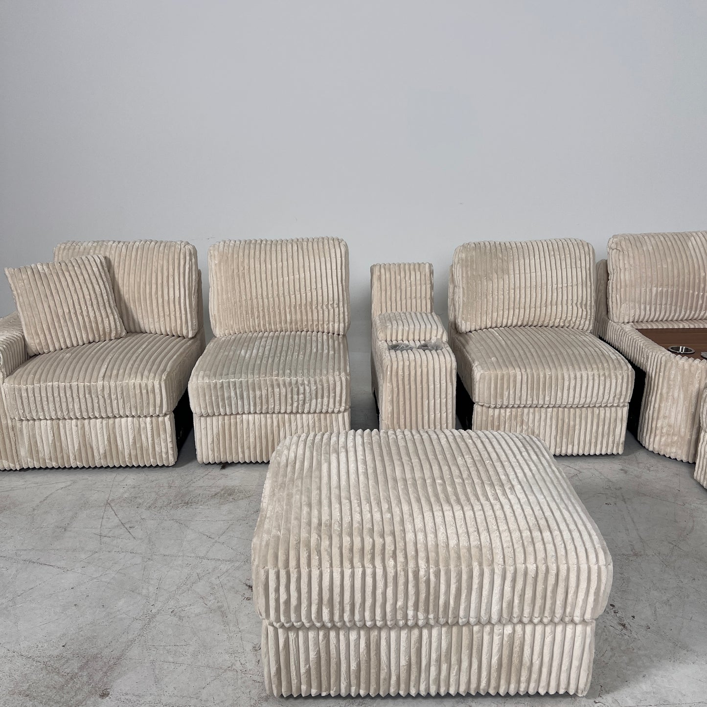 Giant Modular Sectional. reconfigurable sofa couch.