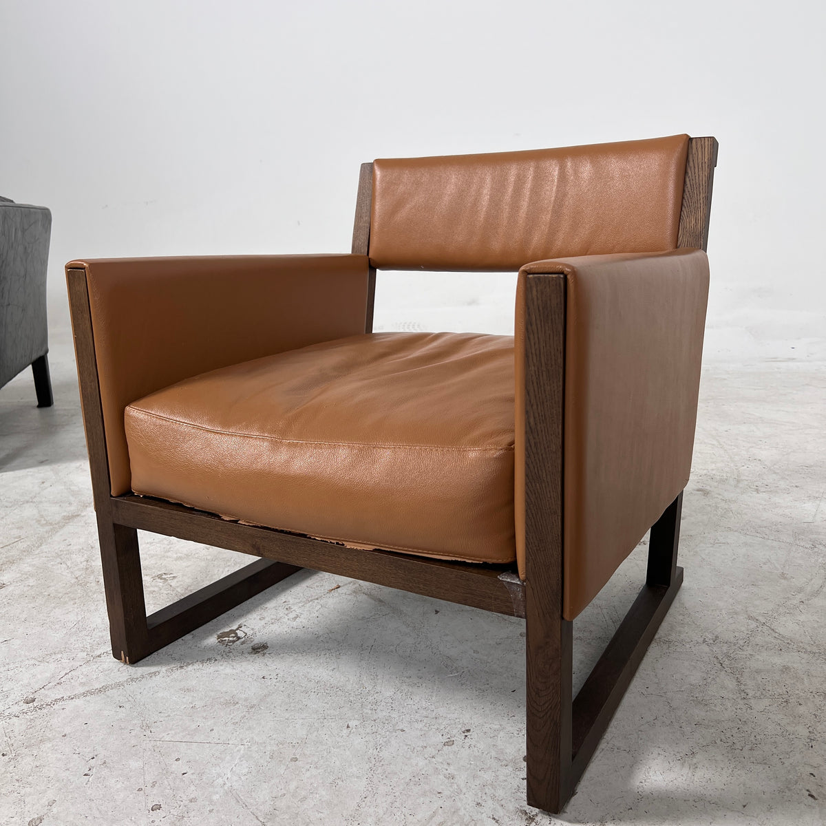 Matching Mid Century Modern Chairs. Cognac Armchairs. Delivery Available