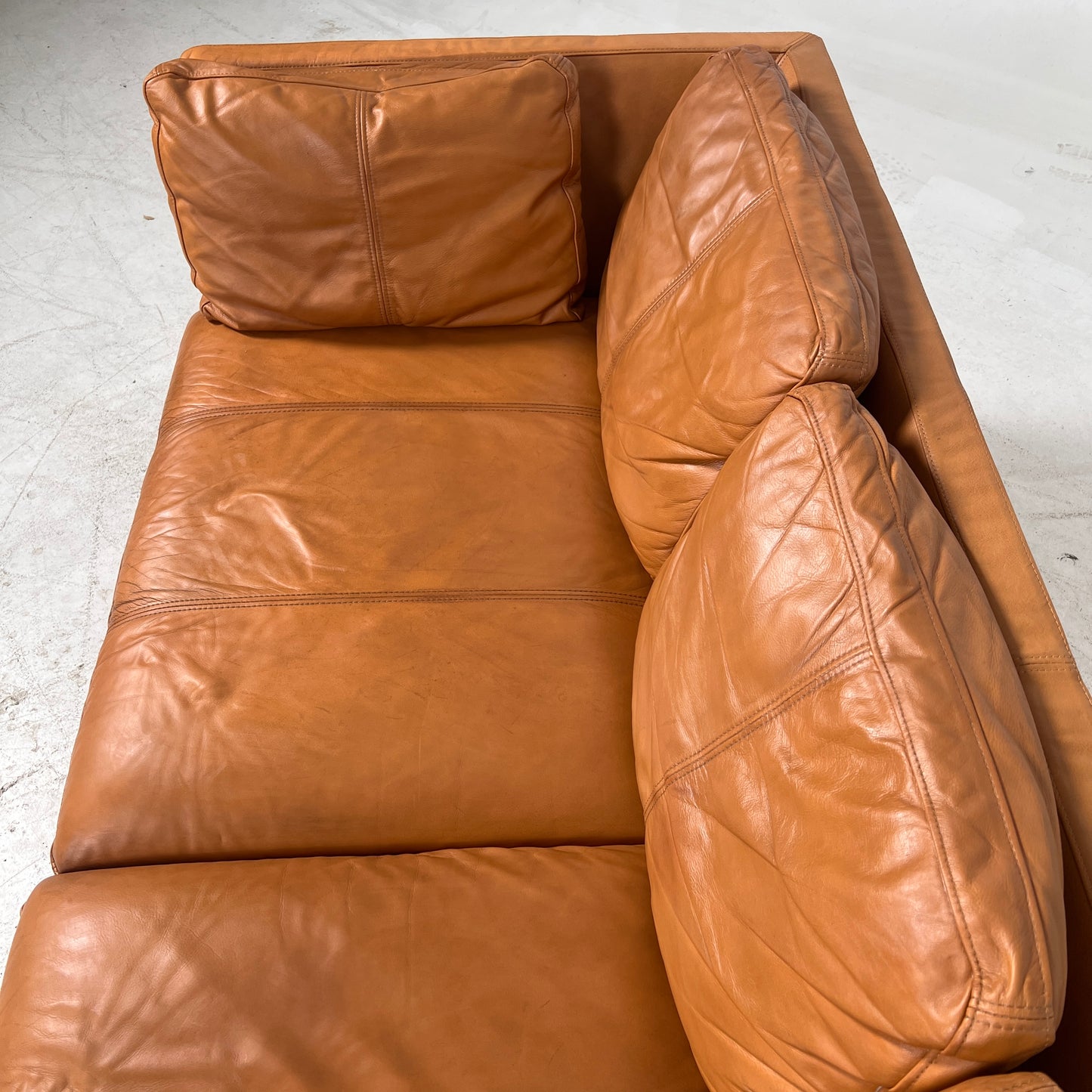 Ikea Stockholm Leather 3 seater sofa. Cognac loveseat couch. delivery available