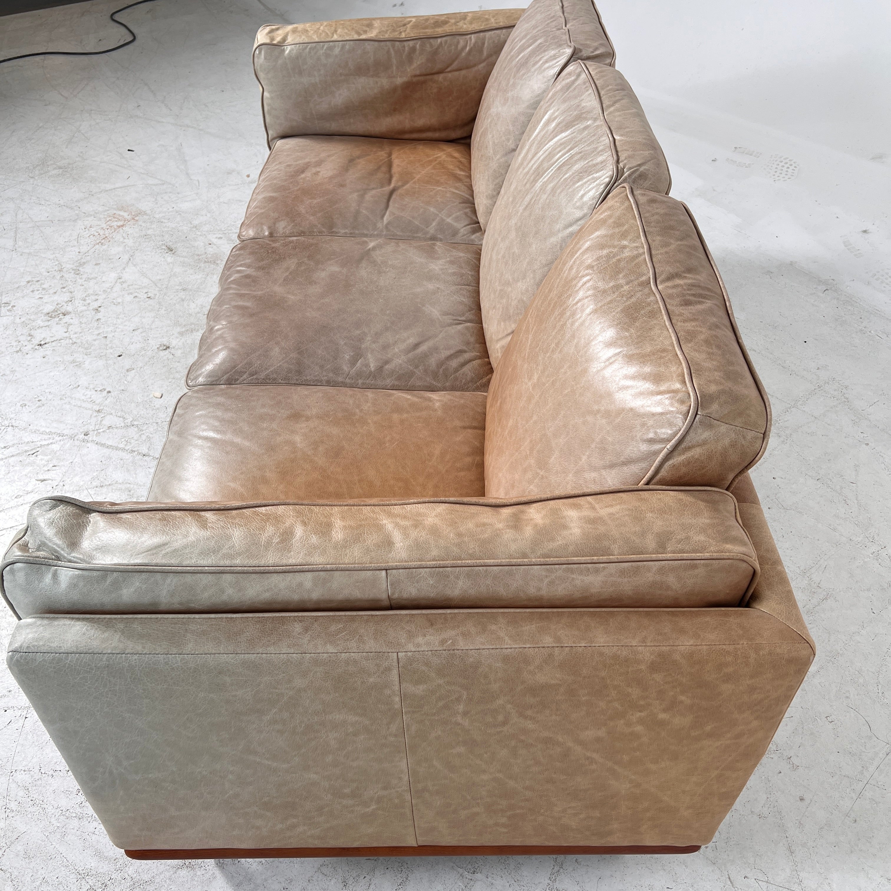 Structube Rowan leather Sofa. Mid century modern couch. delivery available