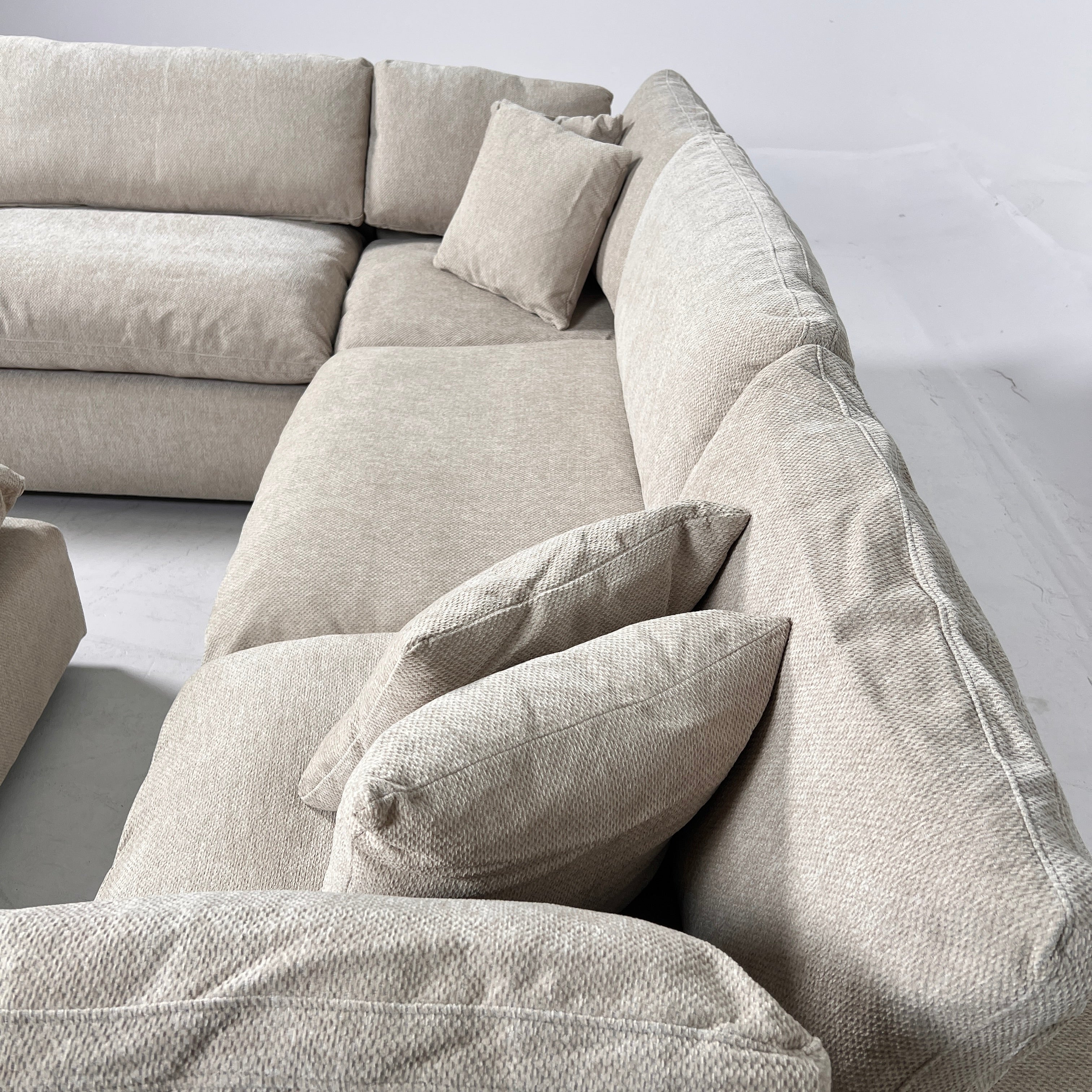 New CasaBella Cloud sectional. Linen modular L sofa couch. delivery available
