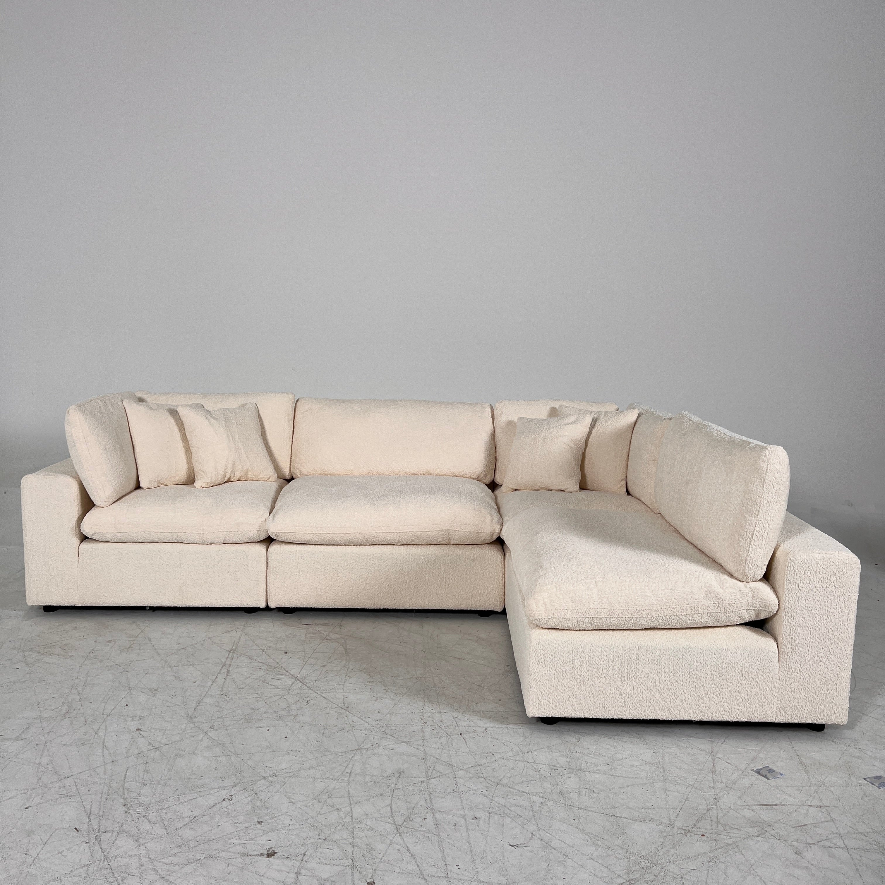 New CasaBella Mochi Cloud sectional. Boucle modular L shaped sofa couch. delivery