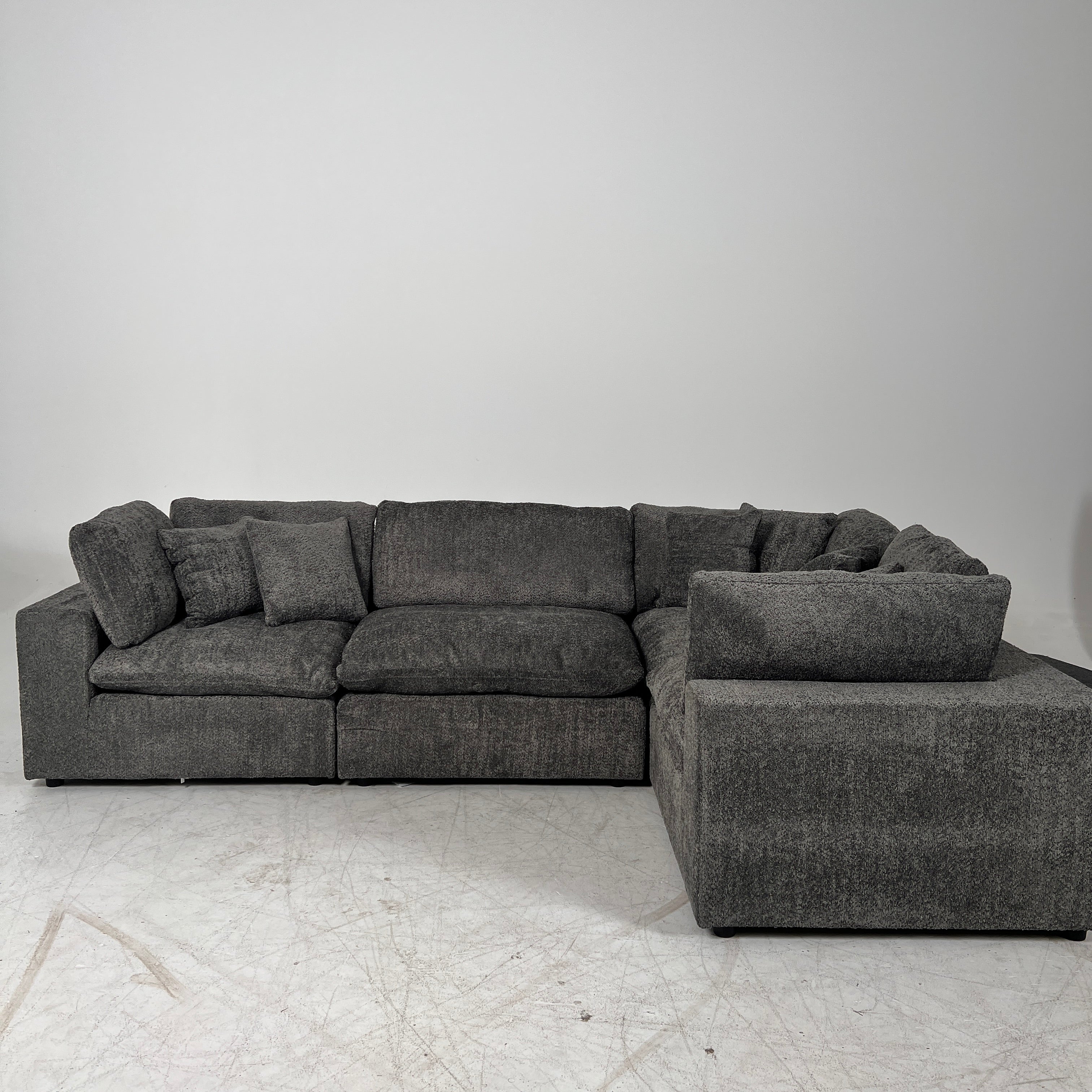 New CasaBella Mochi Cloud sectional. Boucle modular L shaped sofa couch. delivery