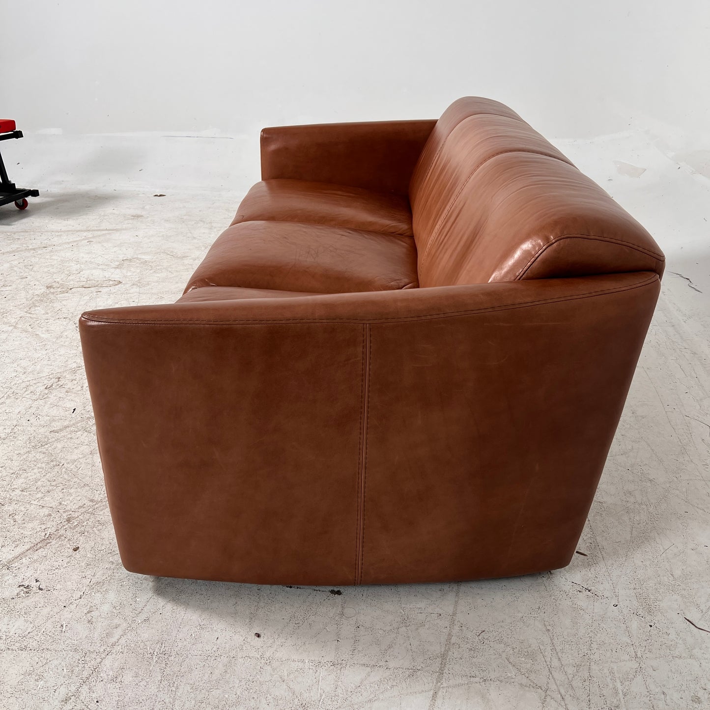Nicoletti Leather 3 seater sofa. Italian Cognac couch. Delivery available