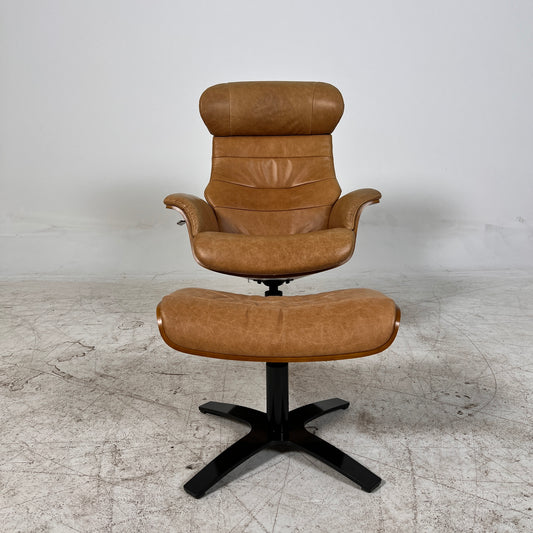 Conform Timeout Genuine Leather Swivel chair + ottoman. Delivery available