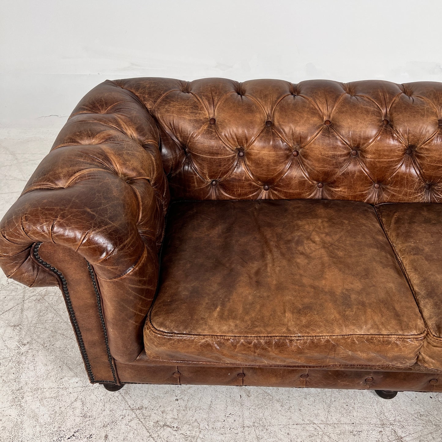Restoration Hardware Kensington Leather Sectional. Chesterfield. Delivery Available