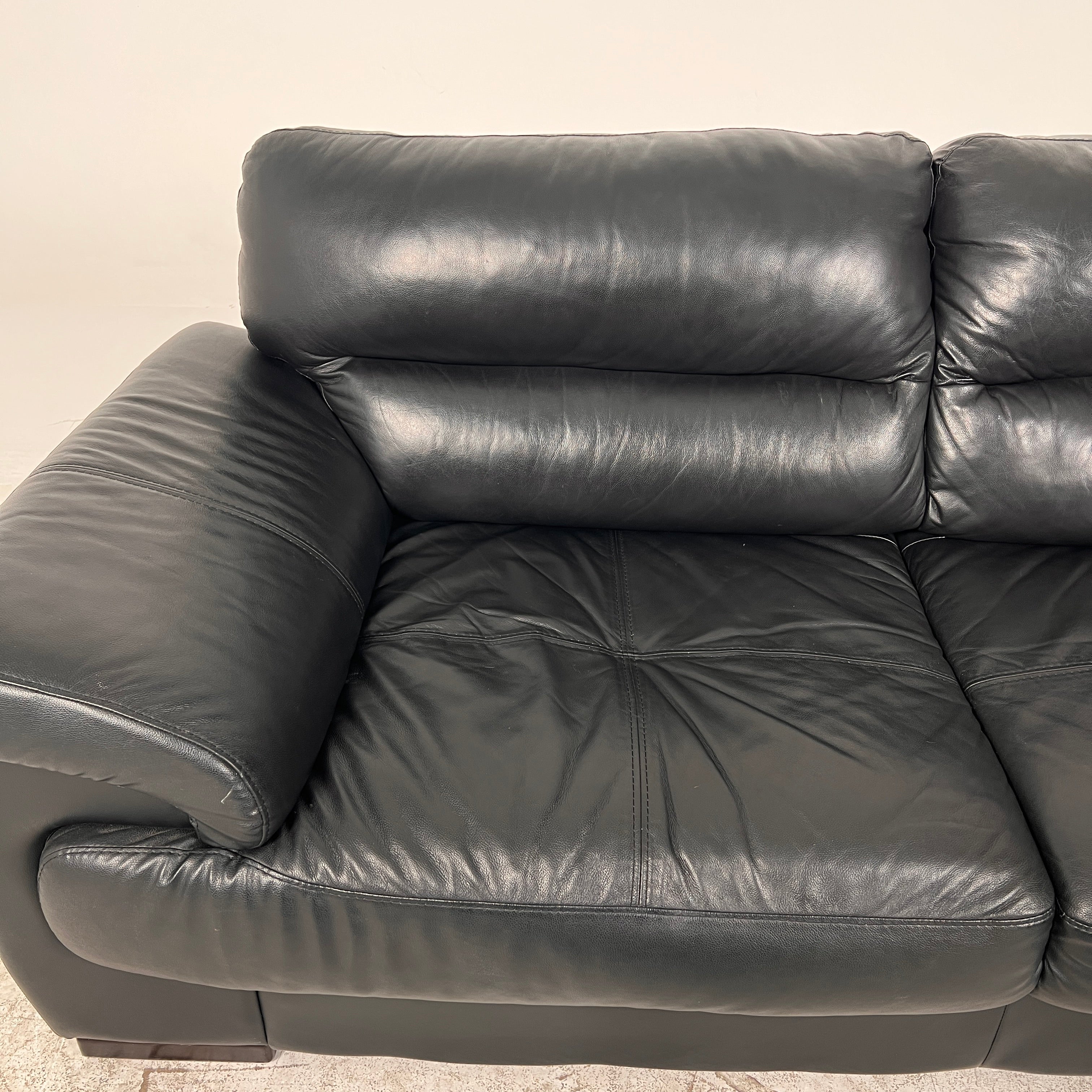 Black Leather Sectional. L shaped sofa couch. Delivery available