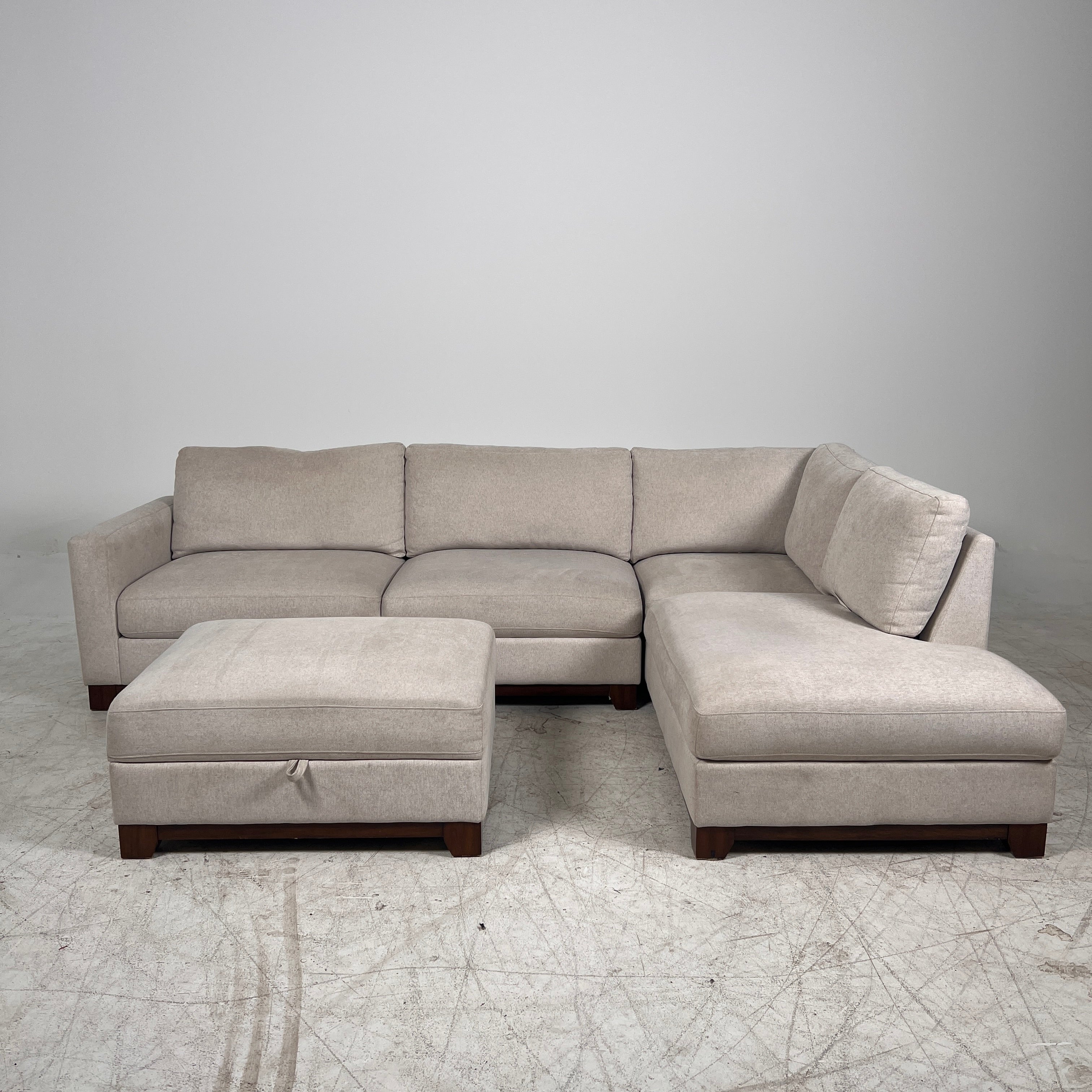 Thomasville Sectional + ottoman. L shaped sofa couch. Delivery available.
