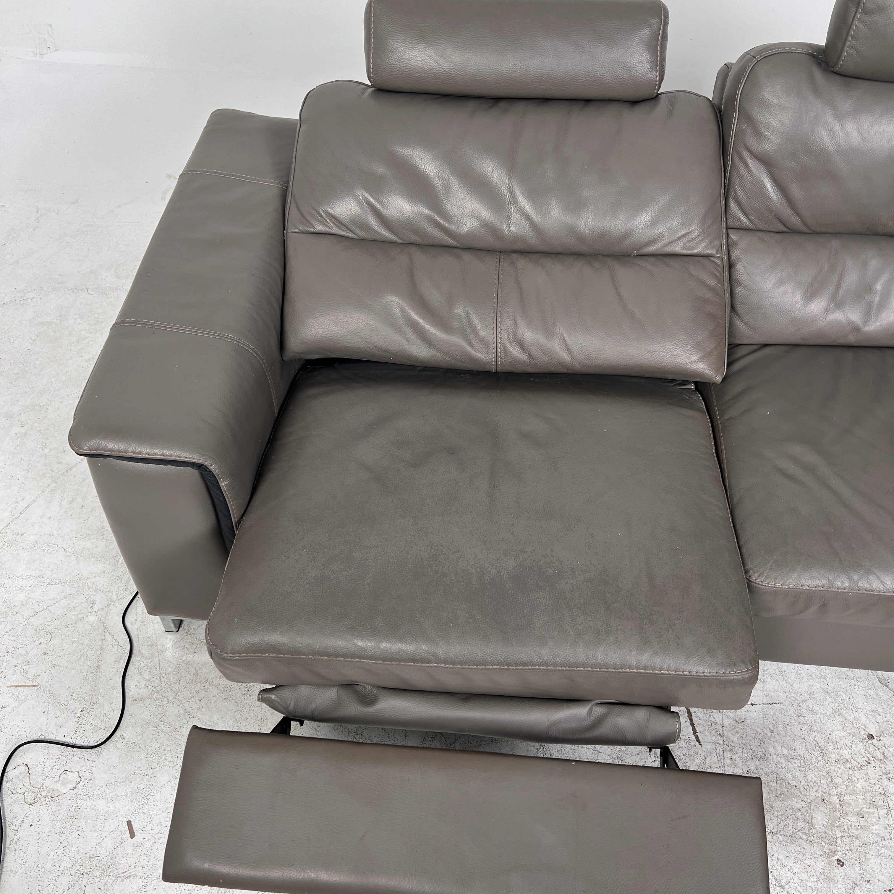 Power Reclining Sectional. Leather L shaped sofa couch. Delivery available