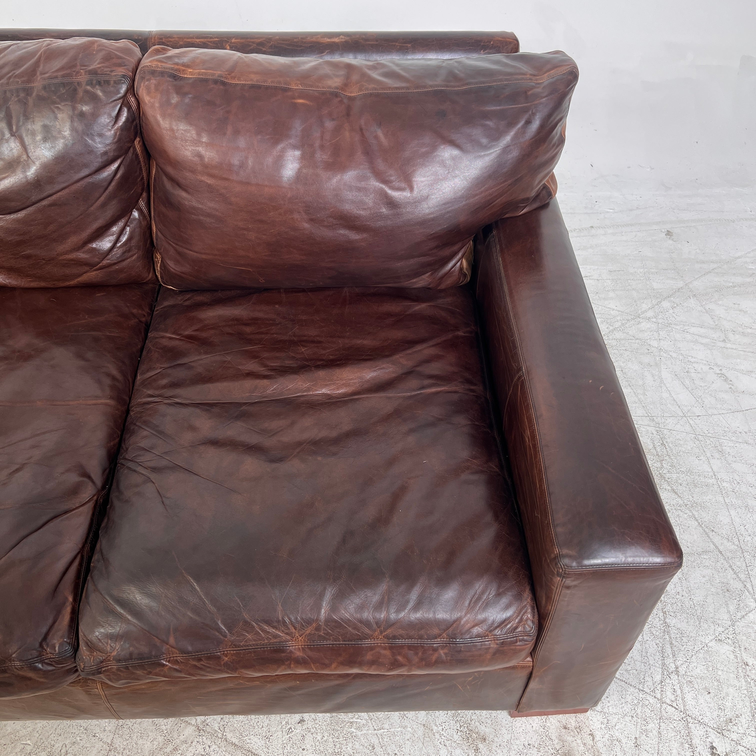 Restoration Hardware Maxwell Sofa. Rh leather couch. delivery available