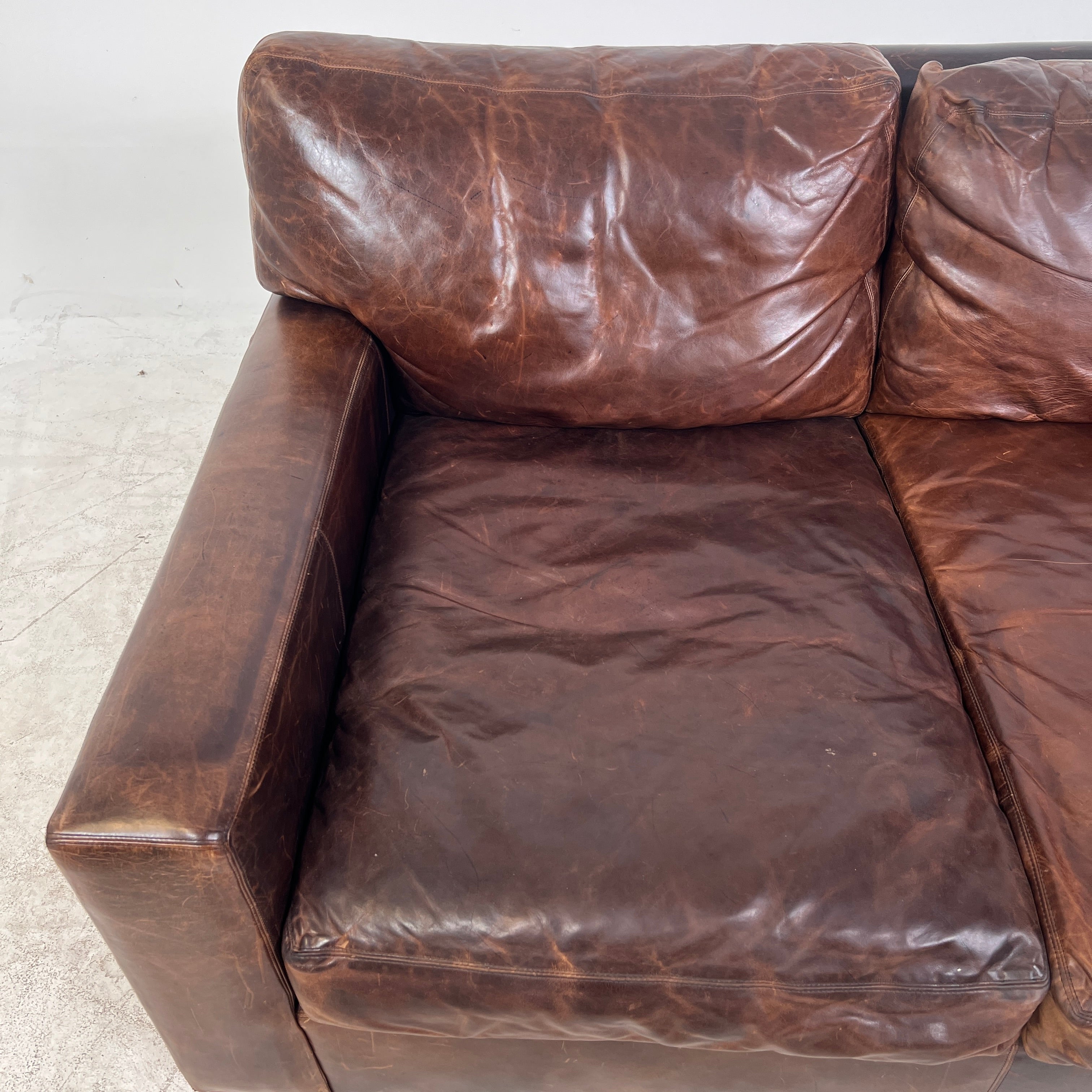 Restoration Hardware Maxwell Sofa. Rh leather couch. delivery available