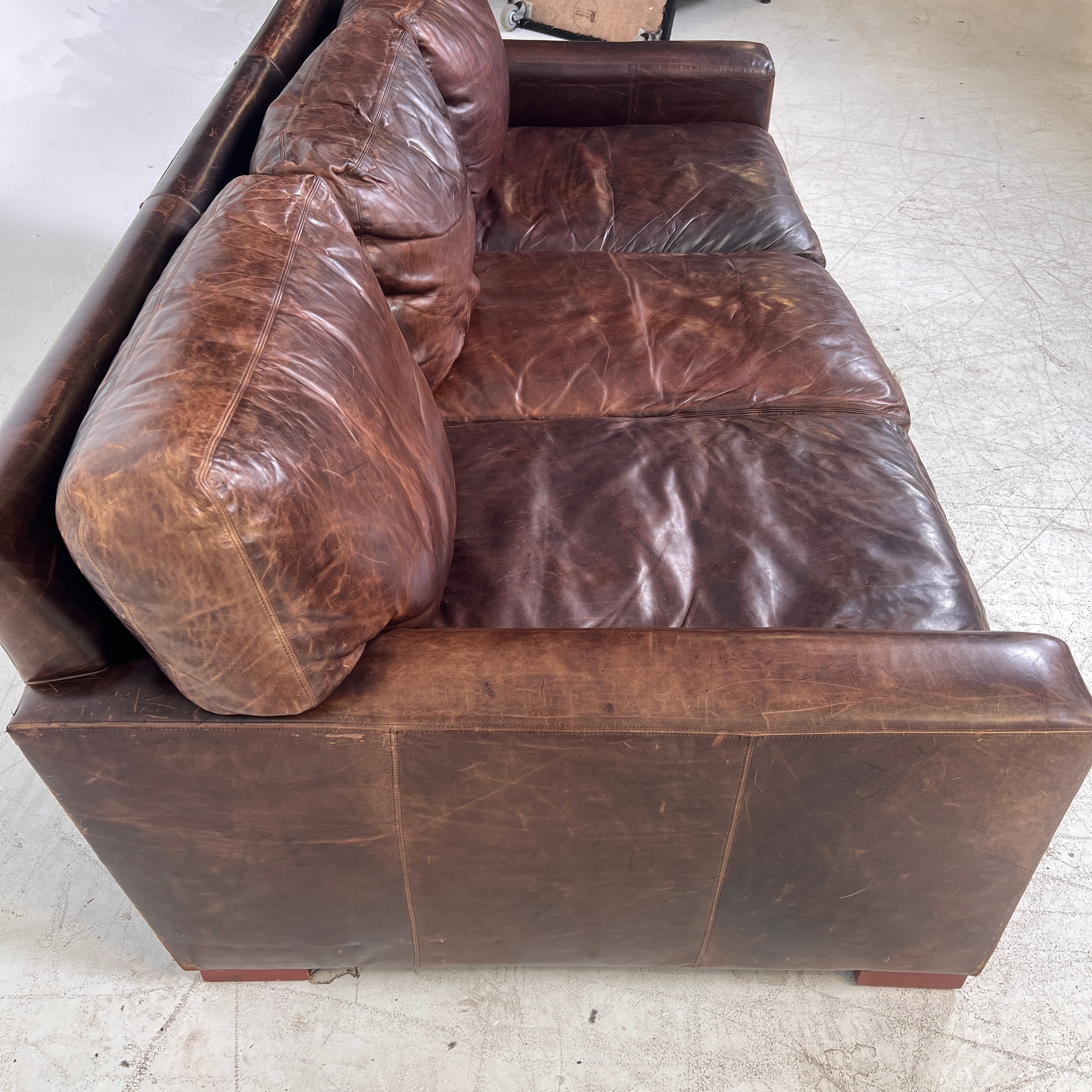Restoration Hardware Maxwell Sofa. Rh leather couch. delivery available