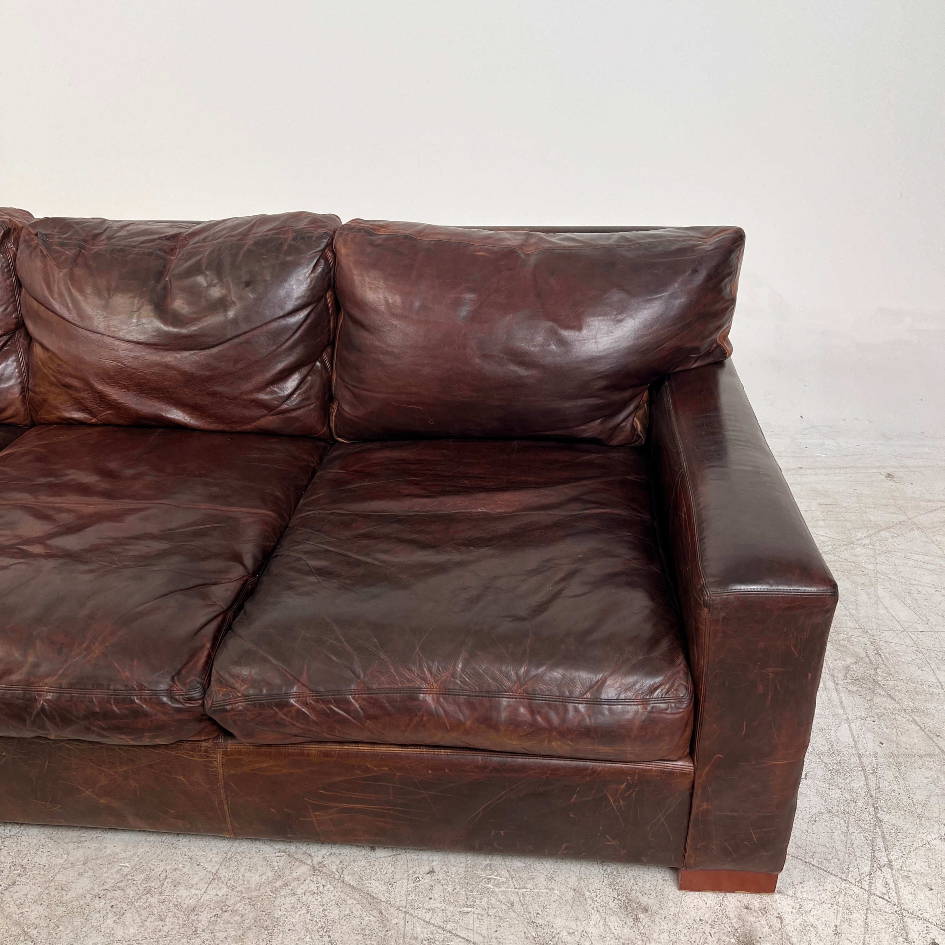 Restoration Hardware Maxwell Sofa. Rh leather couch. delivery available