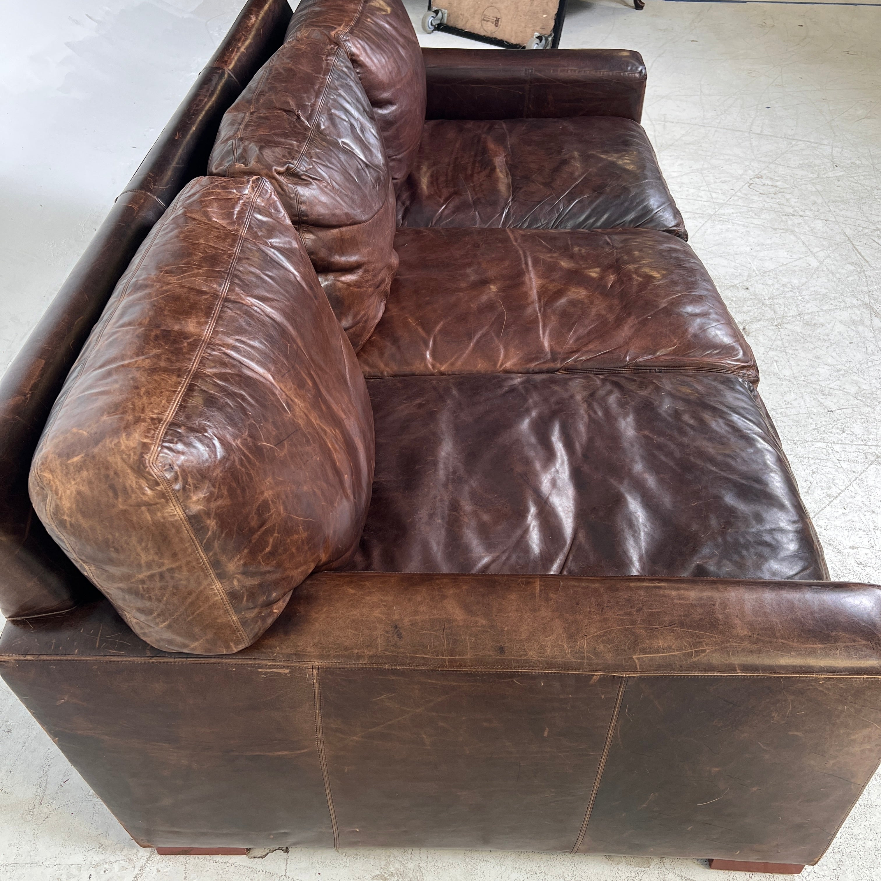 Restoration Hardware Maxwell Sofa. Rh leather couch. delivery available
