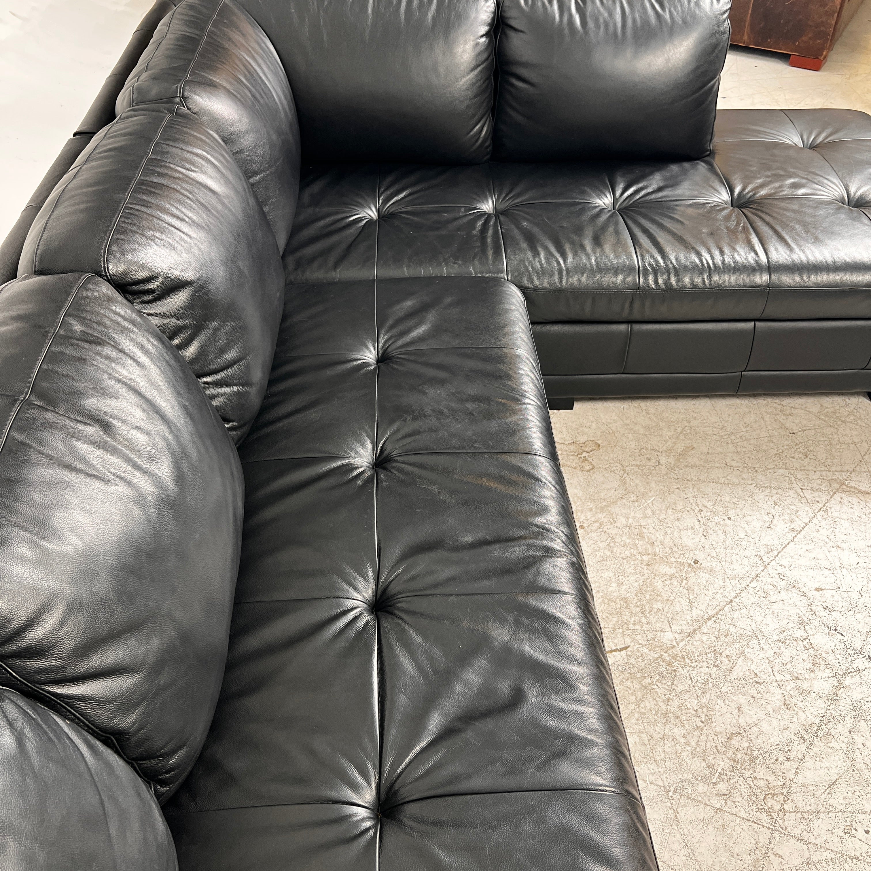 Scan Design Leather Sectional. L shaped sofa couch. Delivery Available