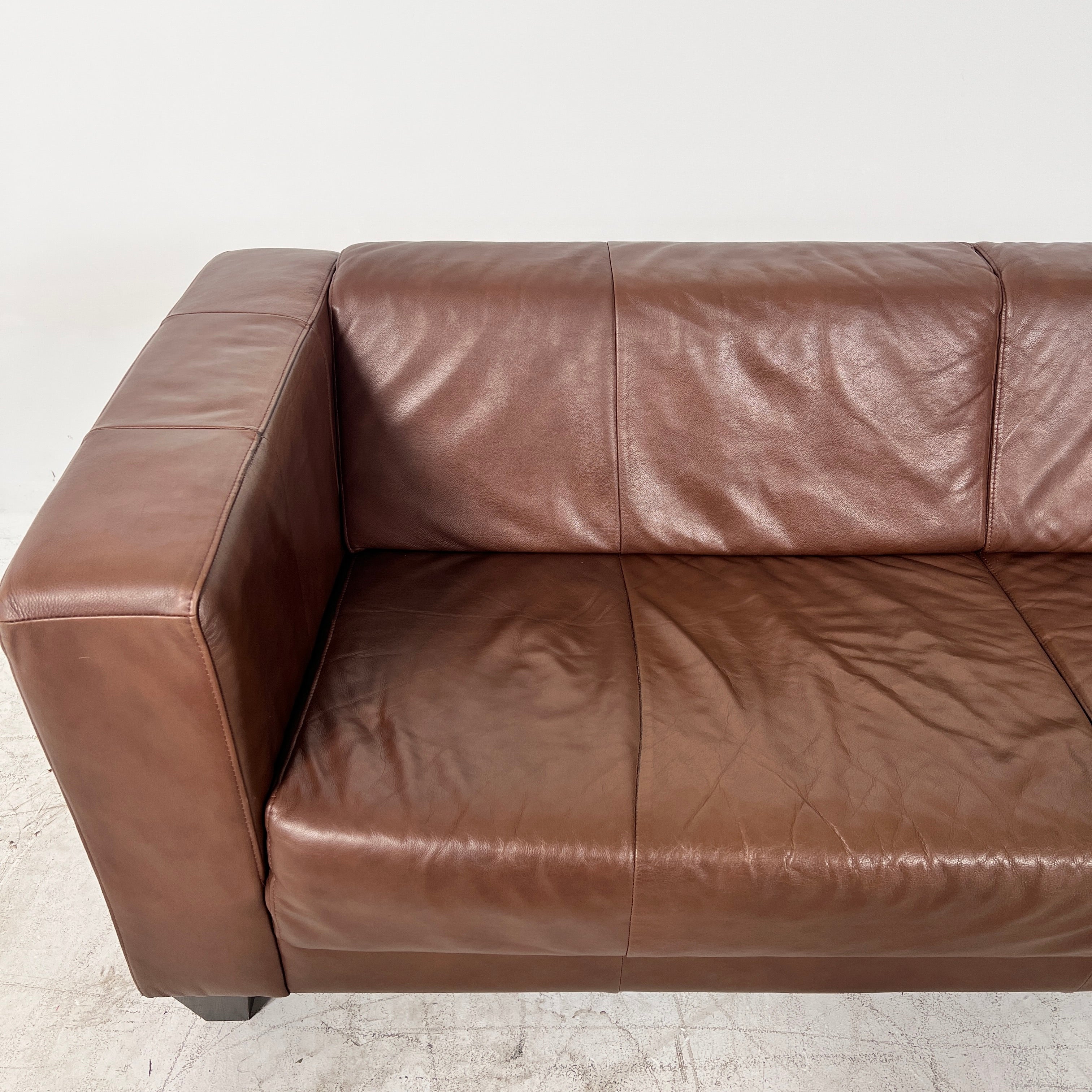 EQ3 leather Sofa couch. Top grain leather loveseat. Delivery available