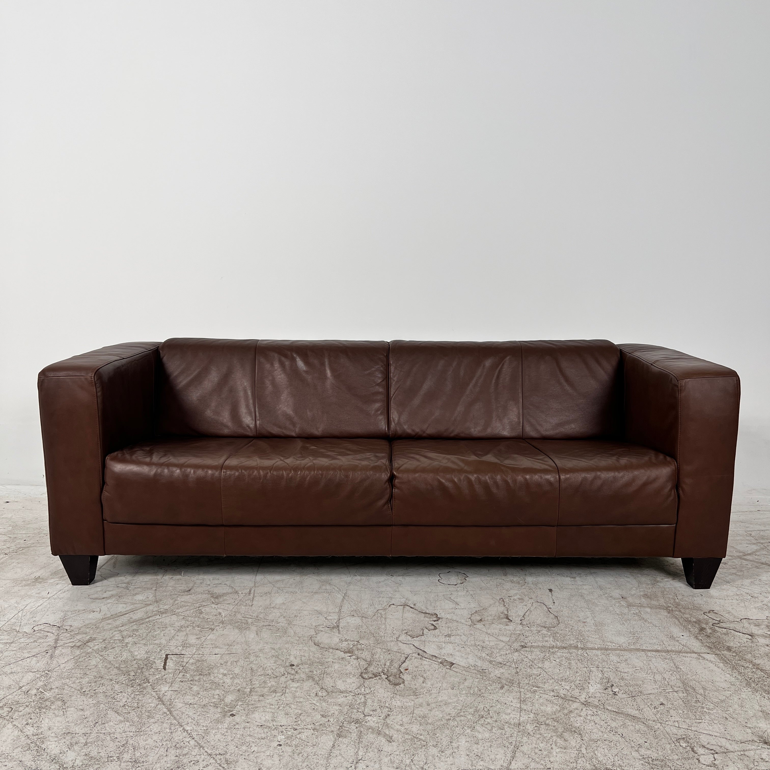 EQ3 leather Sofa couch. Top grain leather loveseat. Delivery available