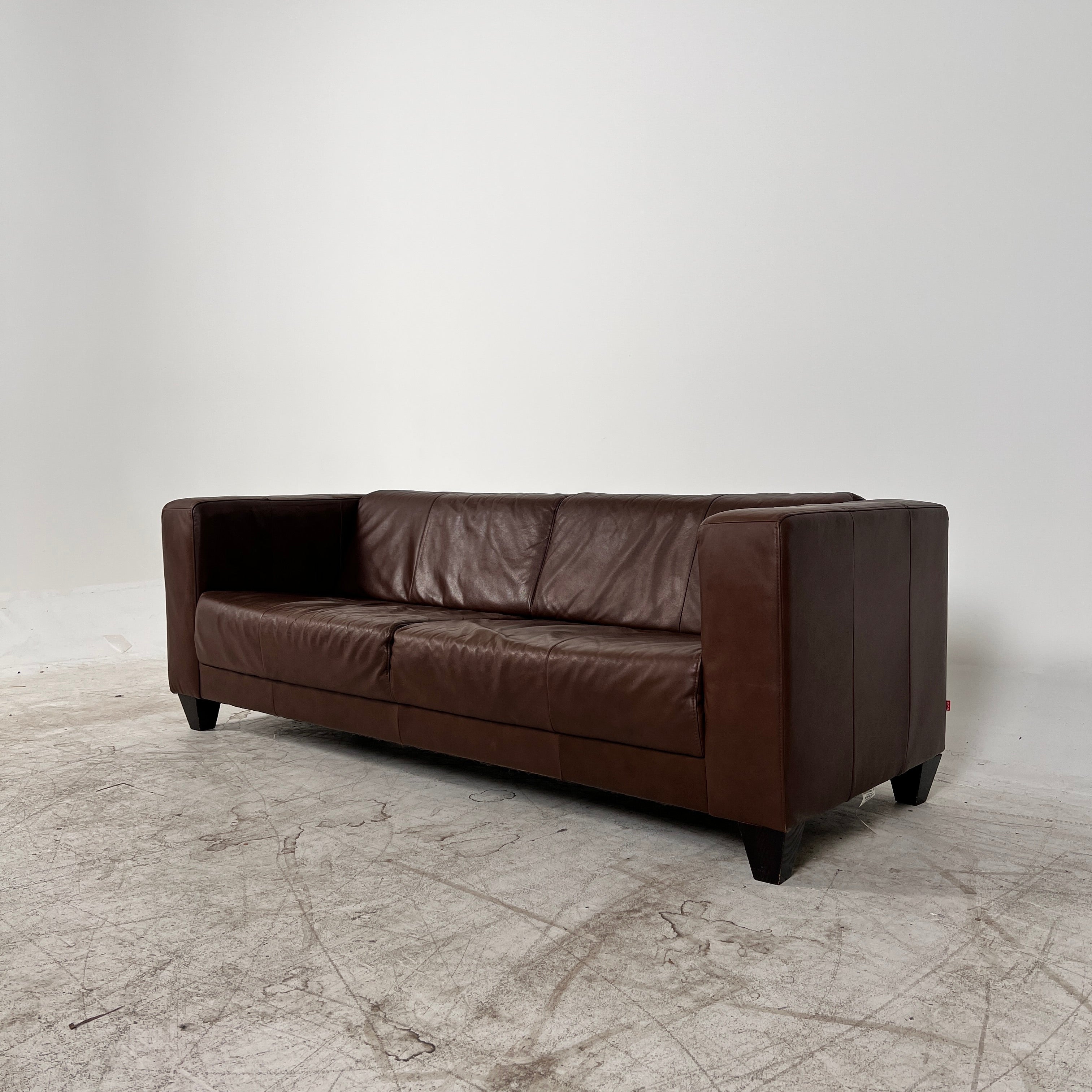 EQ3 leather Sofa couch. Top grain leather loveseat. Delivery available