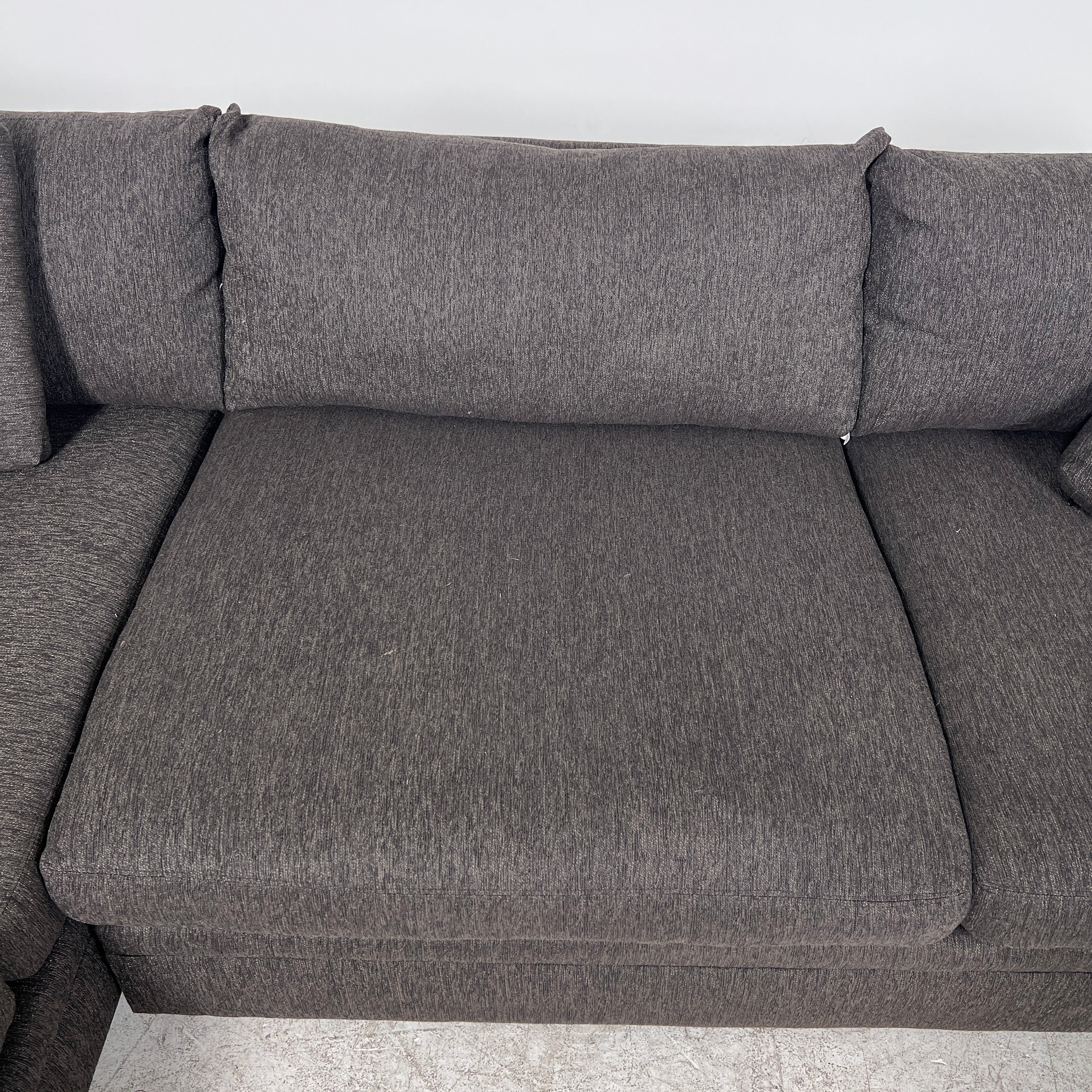 Muse and Merchant Sectional. Large and deep L shaped sofa couch.