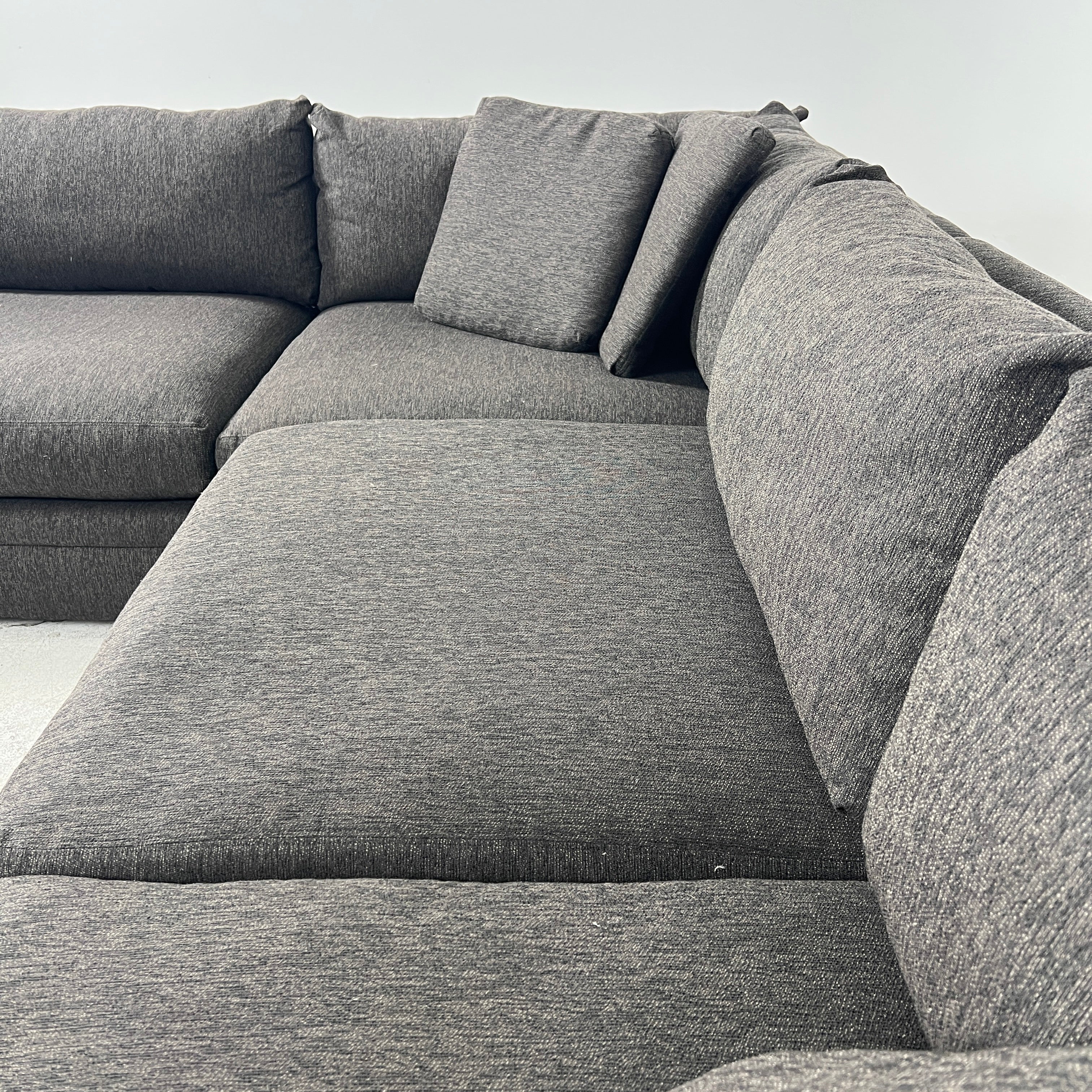 Muse and Merchant Sectional. Large and deep L shaped sofa couch.