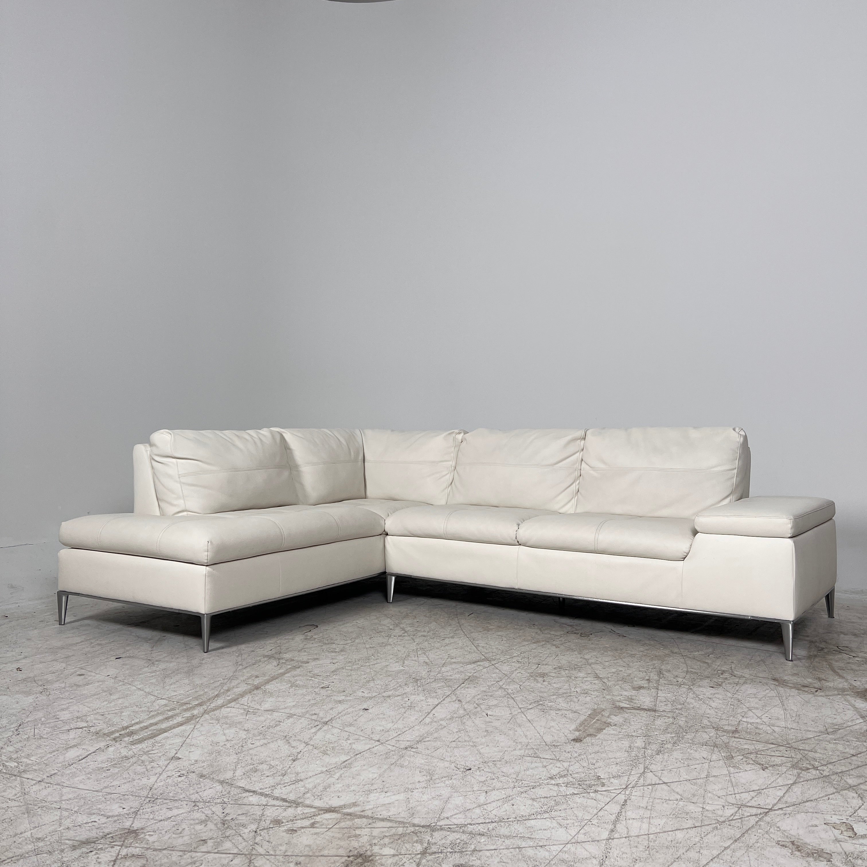 Structube Andrew Sectional. White L shaped sofa couch.