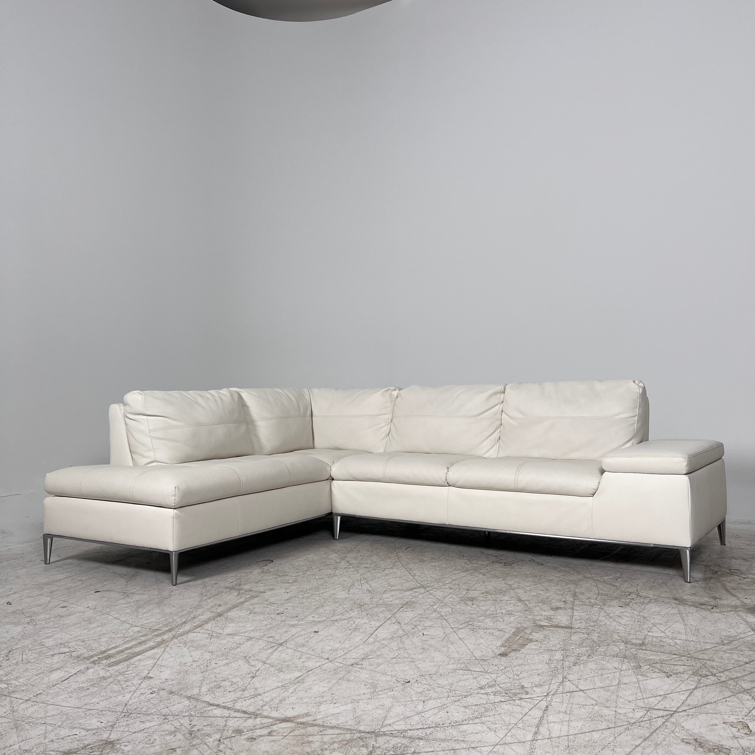 Structube Andrew Sectional. White L shaped sofa couch.