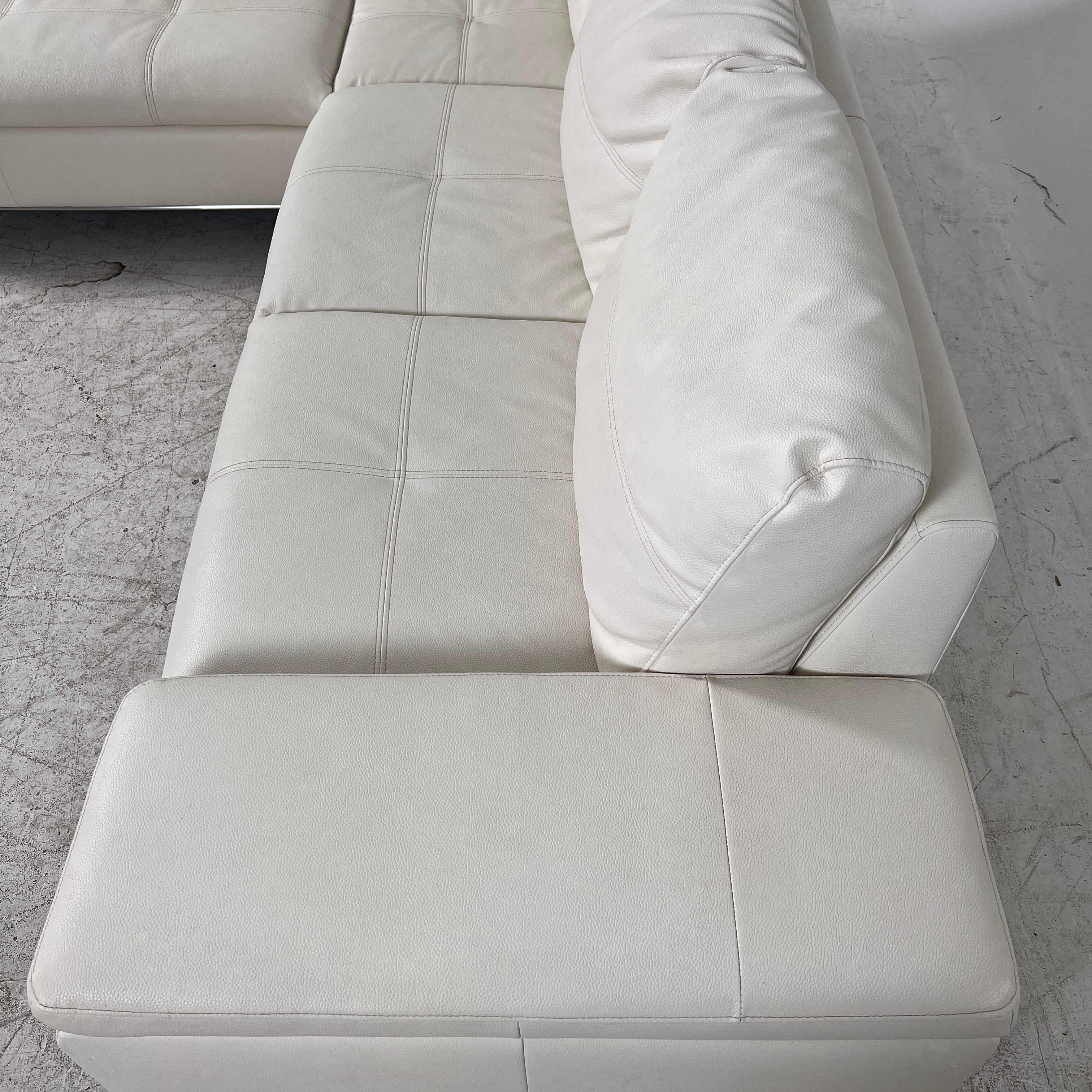 Structube Andrew Sectional. White L shaped sofa couch.
