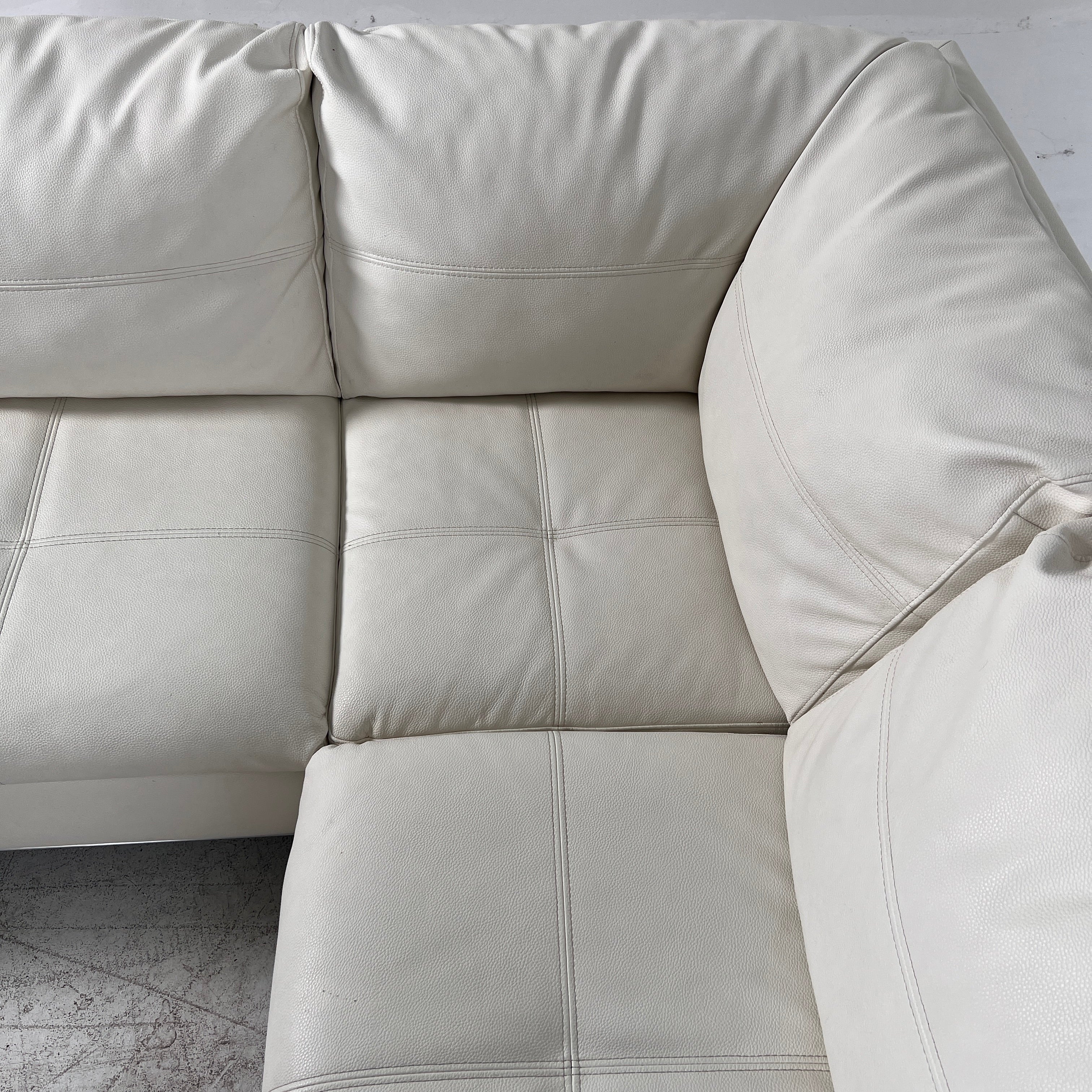 Structube Andrew Sectional. White L shaped sofa couch.