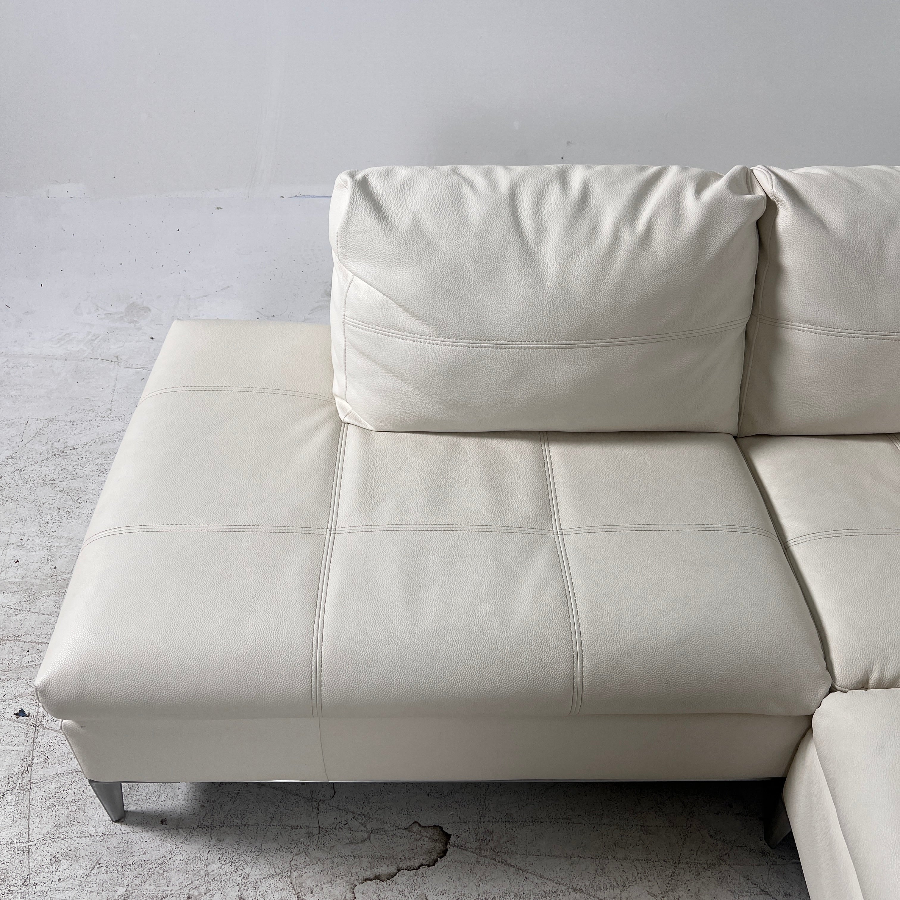 Structube Andrew Sectional. White L shaped sofa couch.