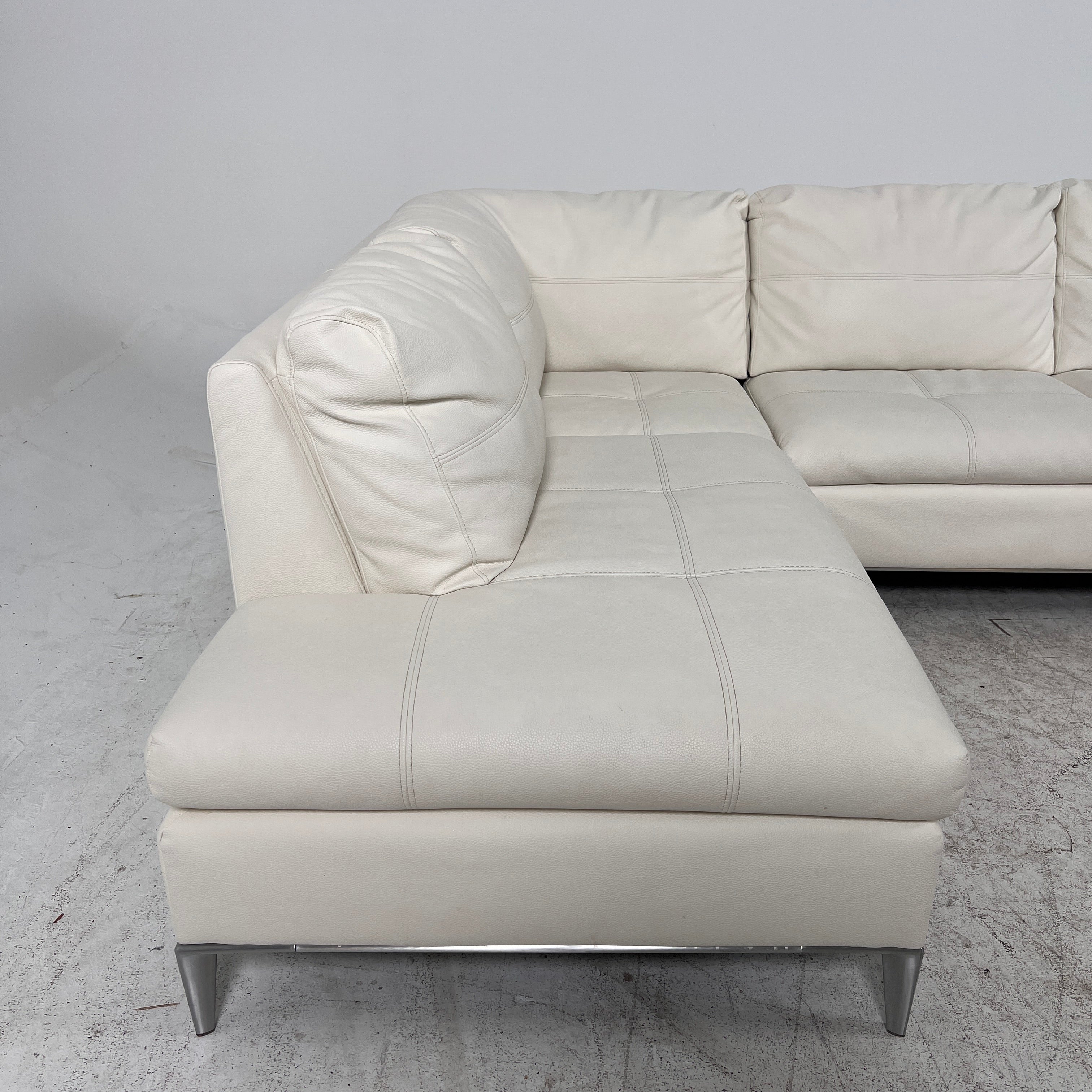 Structube Andrew Sectional. White L shaped sofa couch.
