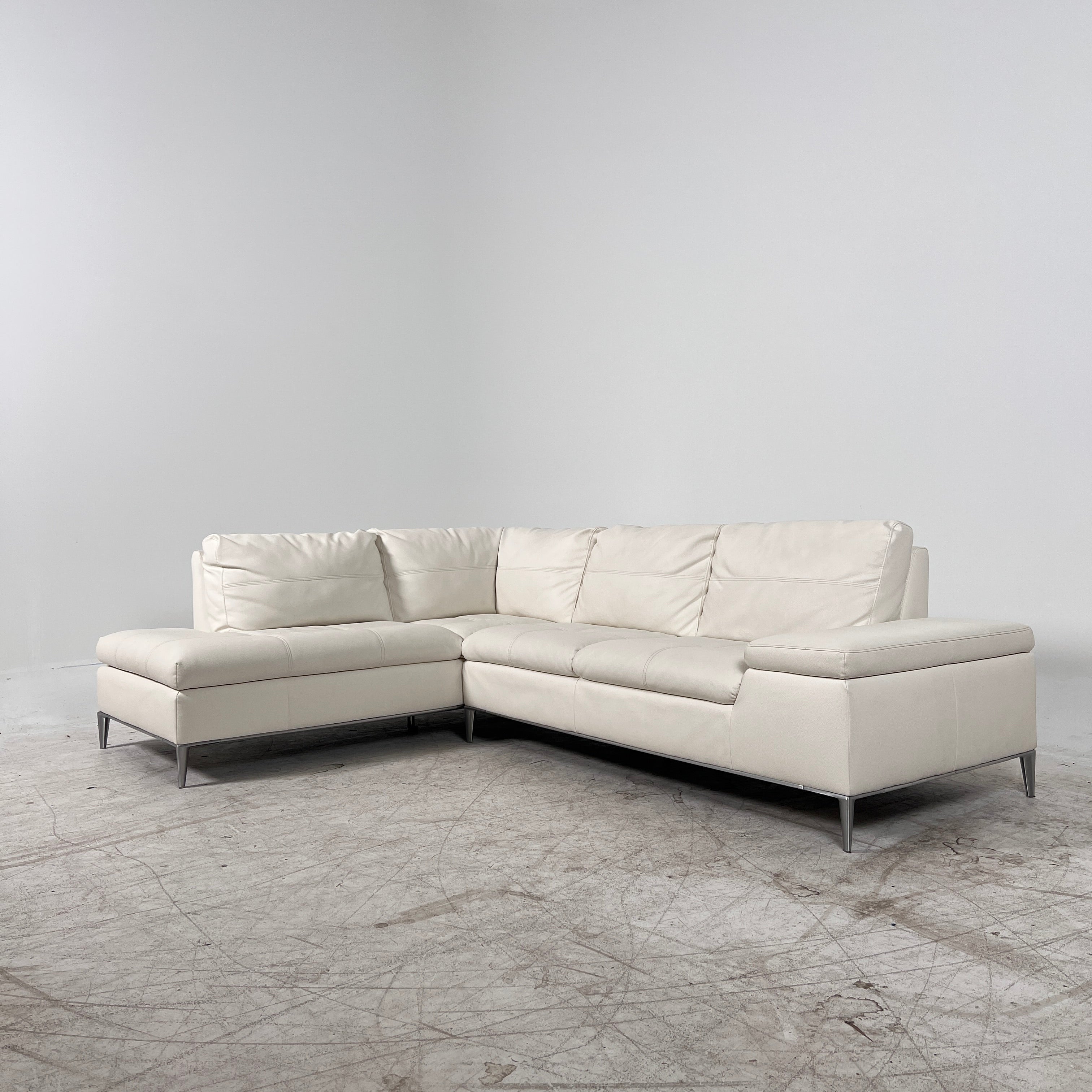 Structube Andrew Sectional. White L shaped sofa couch.