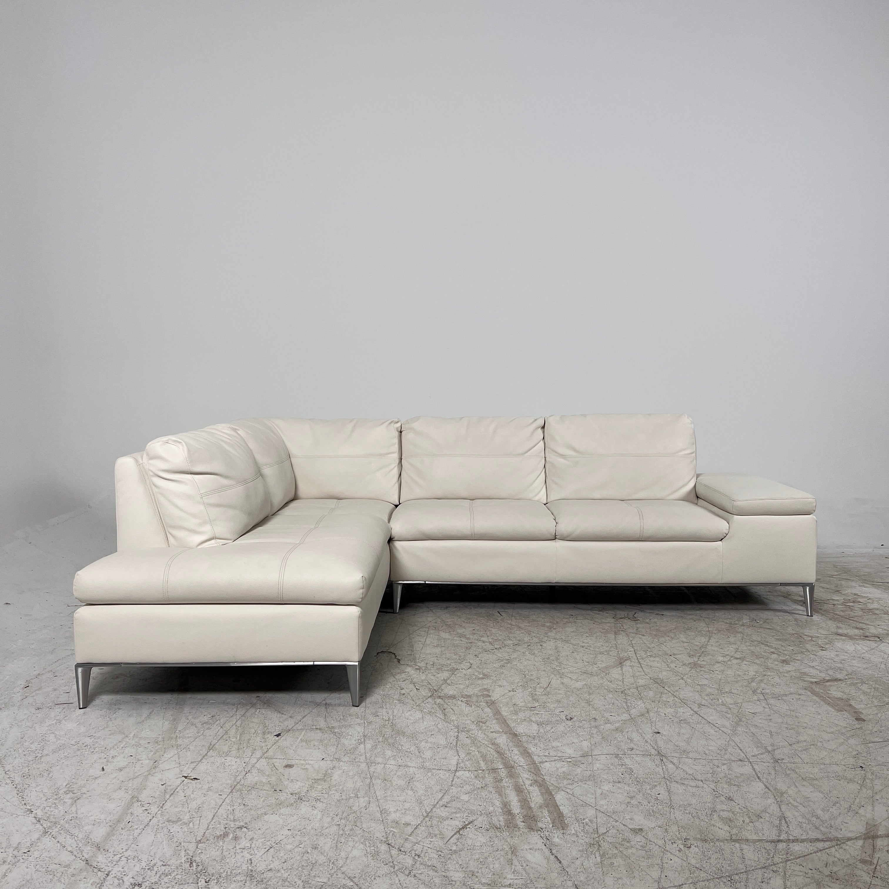 Structube Andrew Sectional. White L shaped sofa couch.