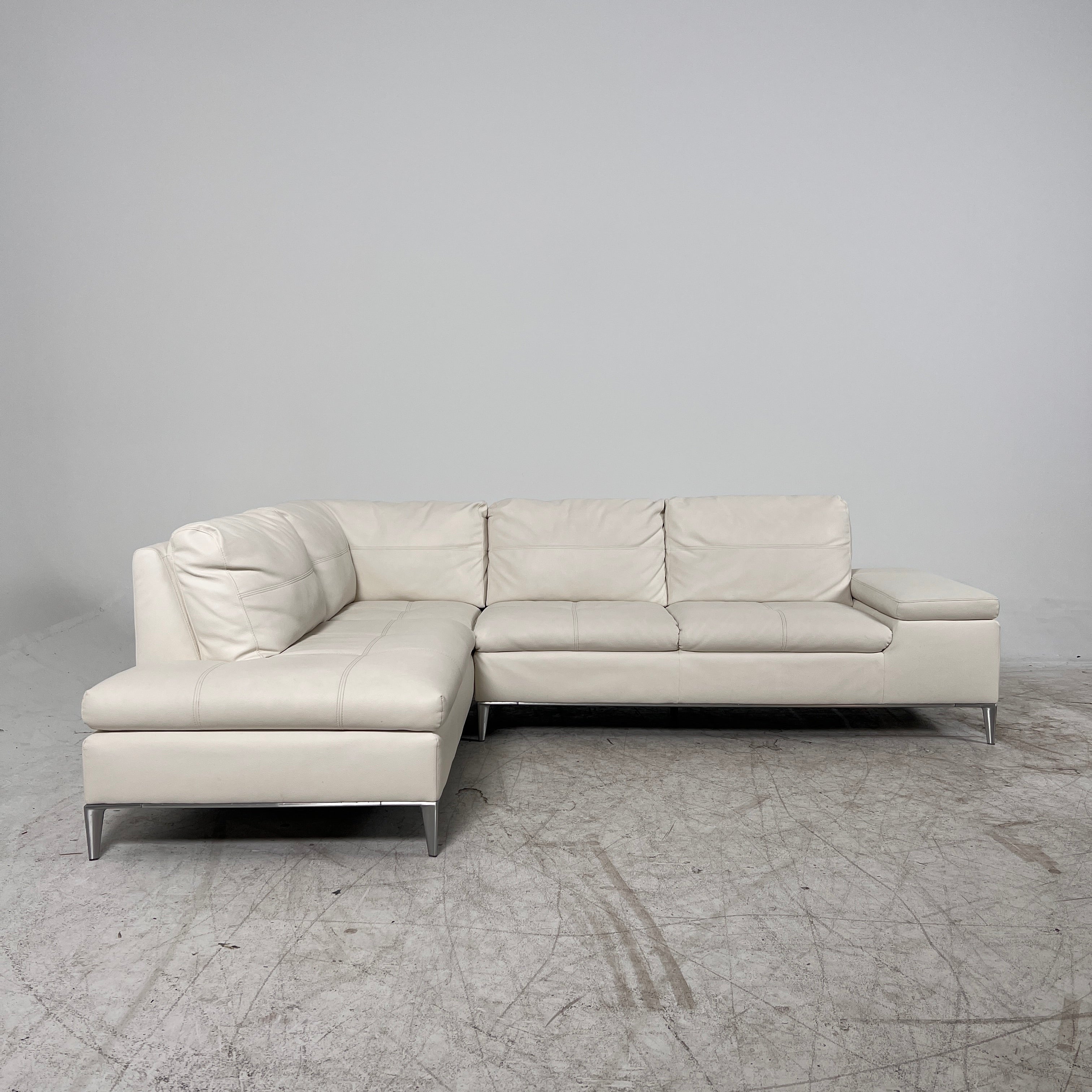 Structube Andrew Sectional. White L shaped sofa couch.