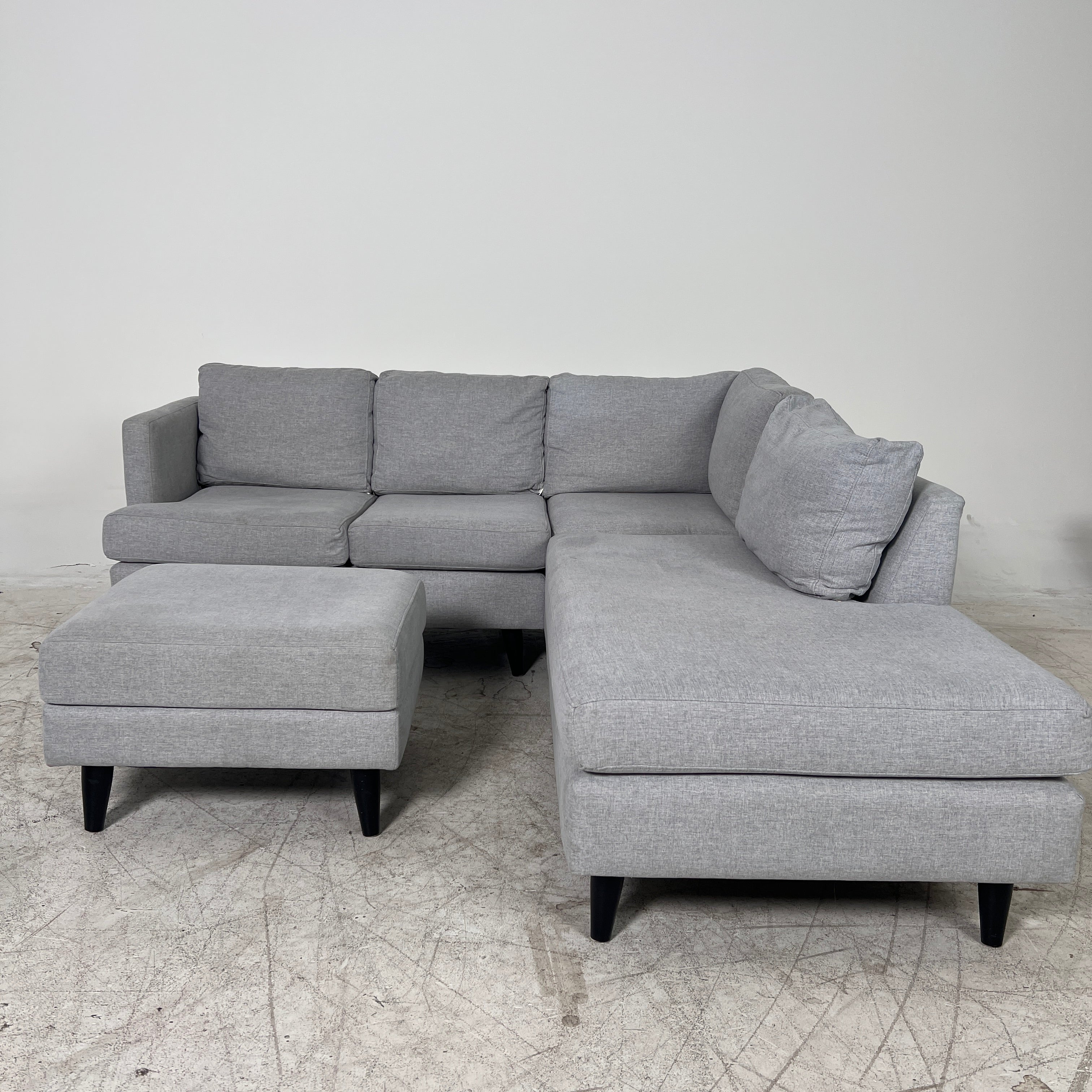 Stylus Sectional + ottoman. L shaped sofa couch. delivery available