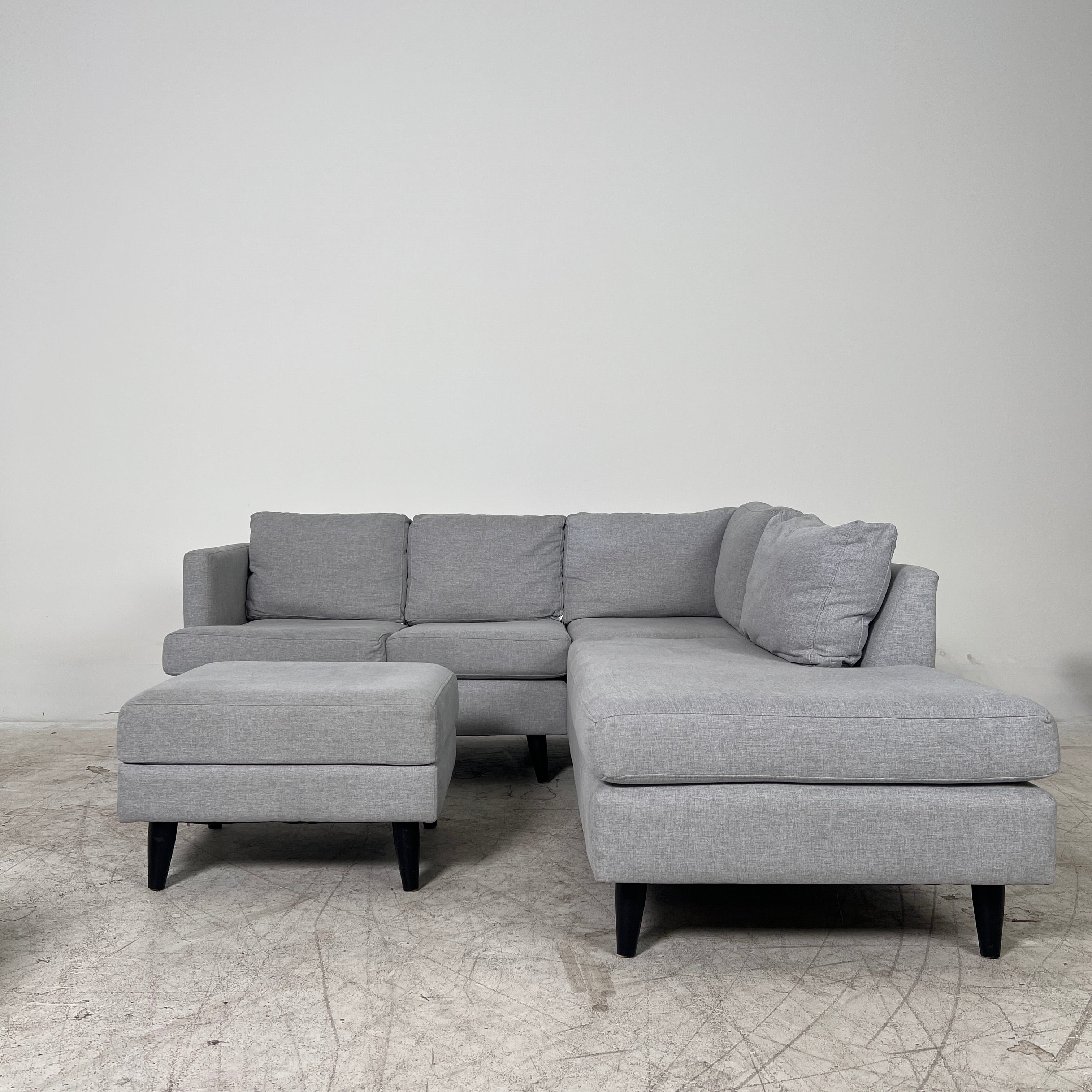 Stylus Sectional + ottoman. L shaped sofa couch. delivery available