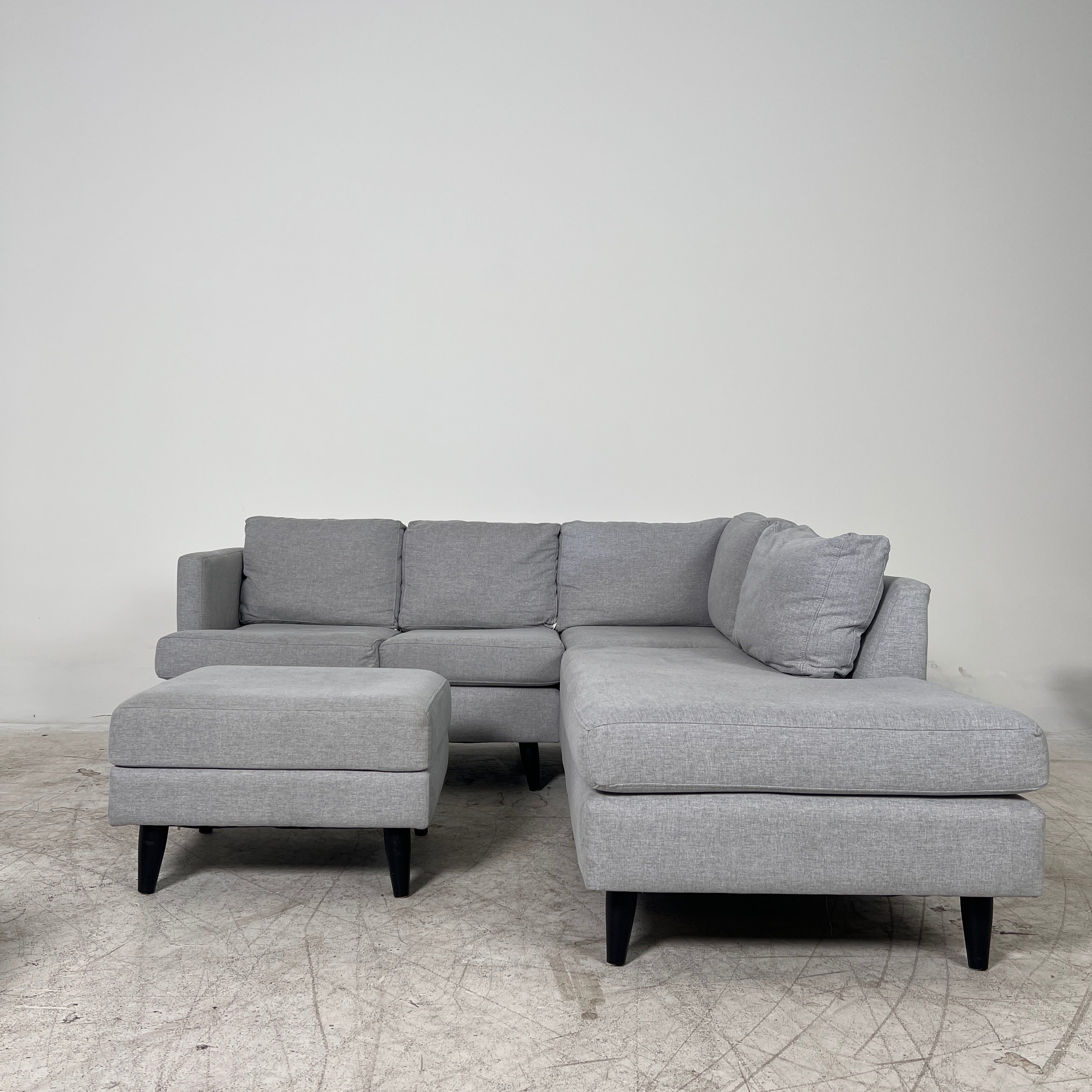 Stylus Sectional + ottoman. L shaped sofa couch. delivery available