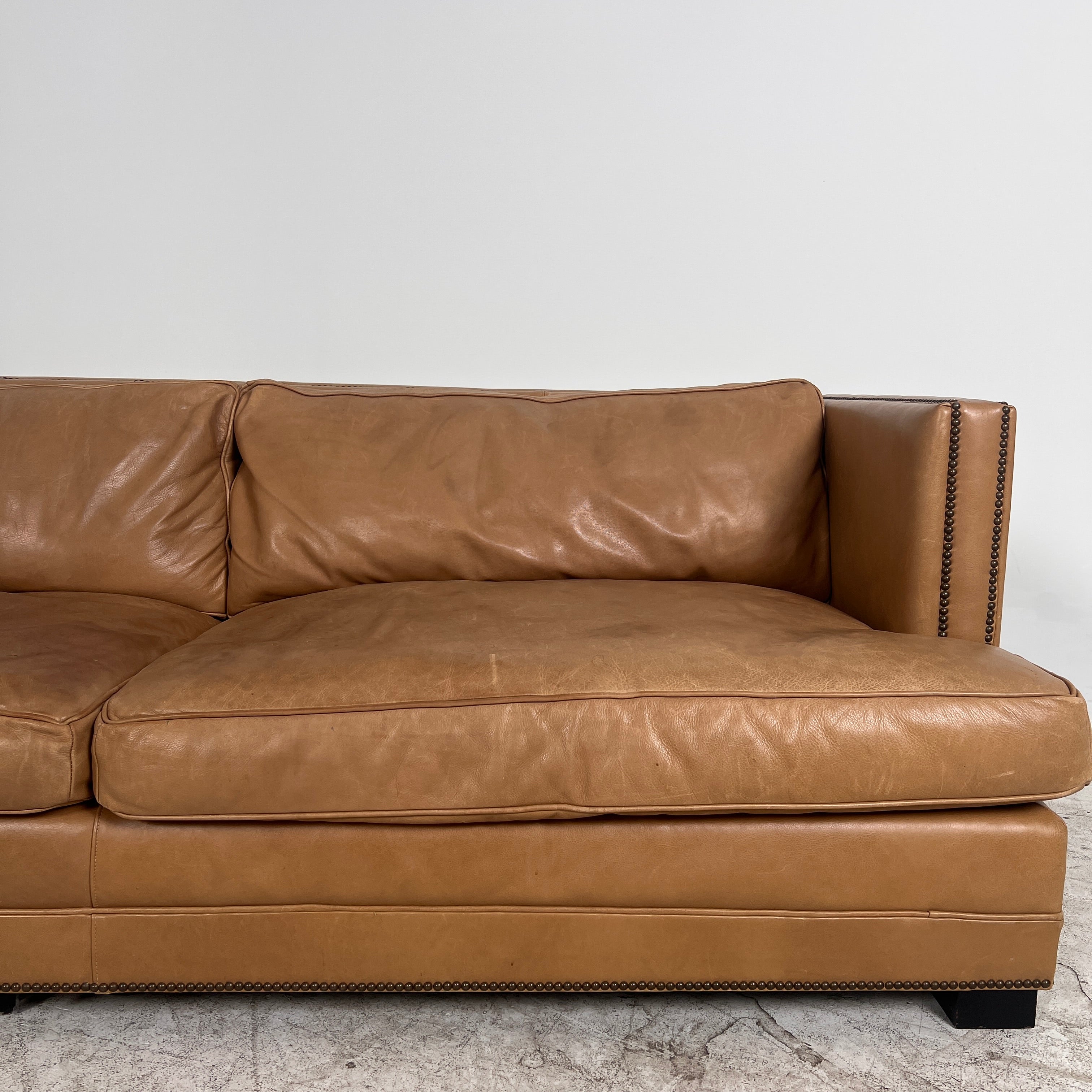 Restoration Hardware Easton leather sofa. Rh down filled couch. Delivery available
