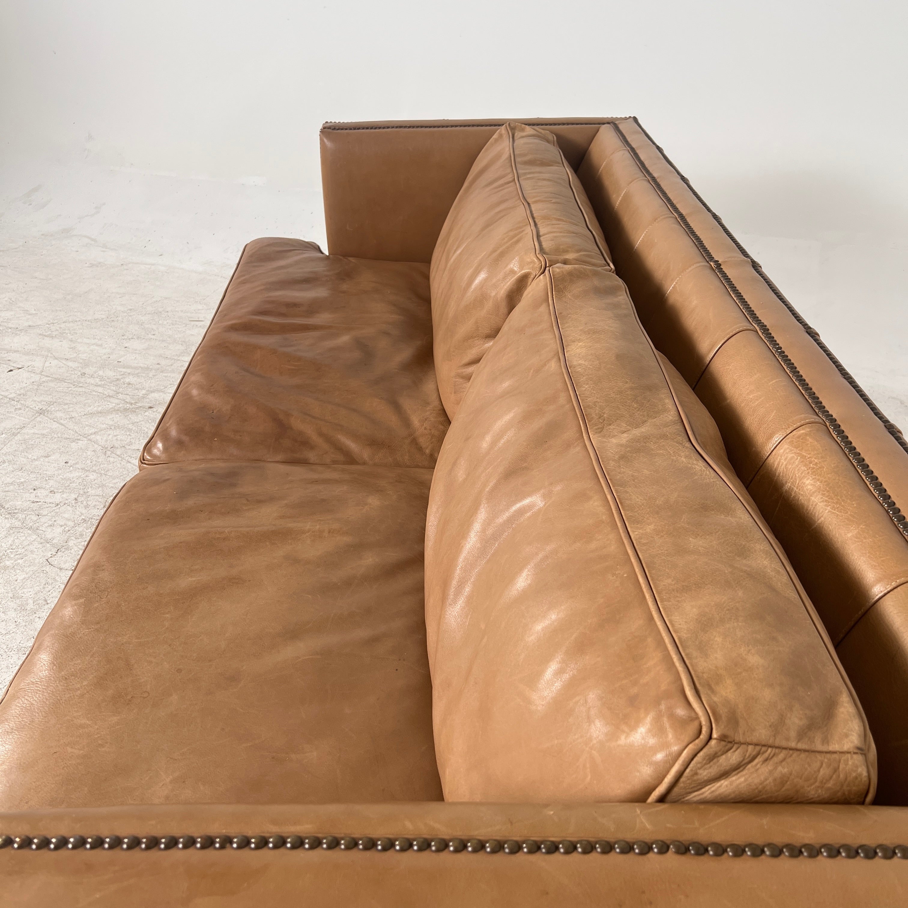 Restoration Hardware Easton leather sofa. Rh down filled couch. Delivery available