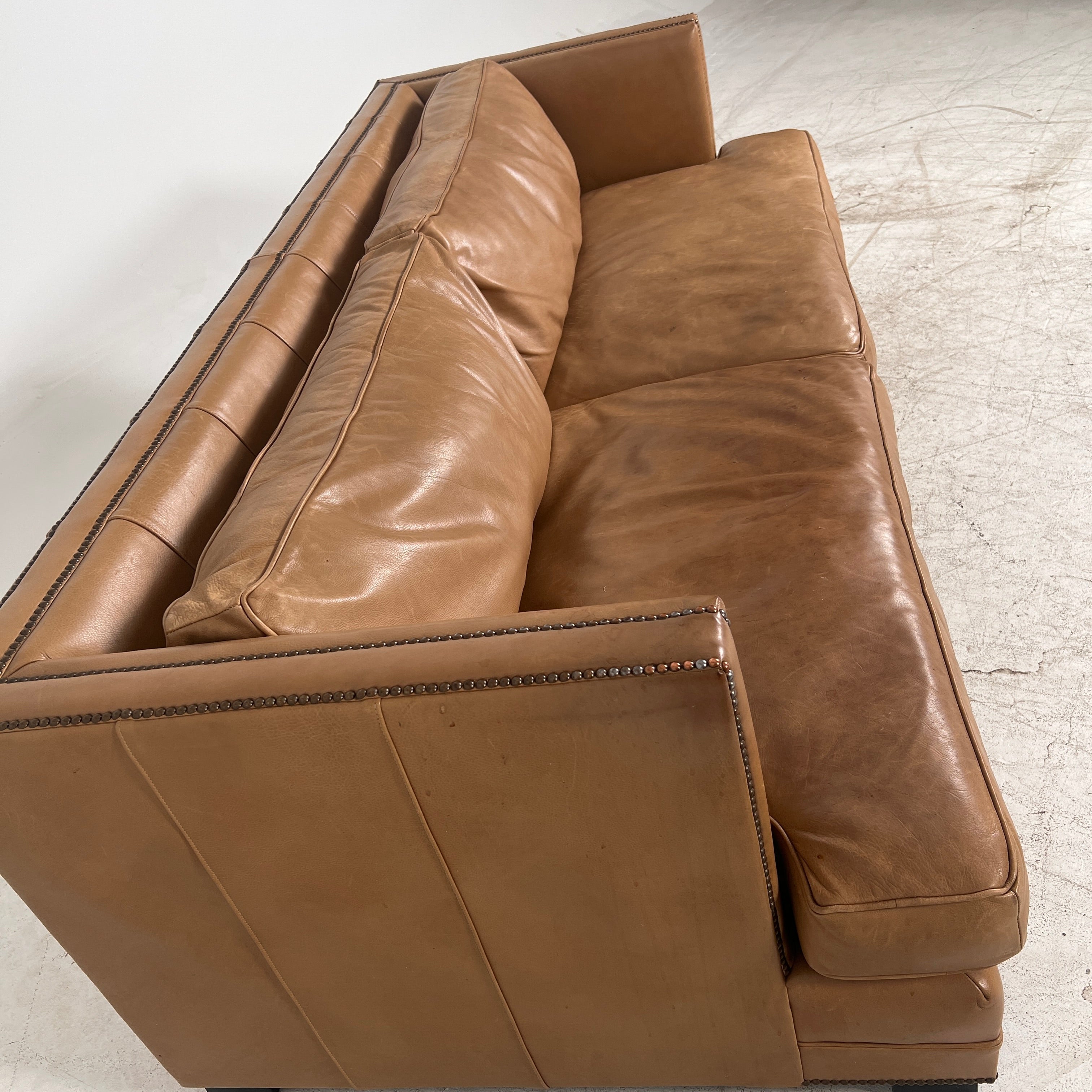 Restoration Hardware Easton leather sofa. Rh down filled couch. Delivery available