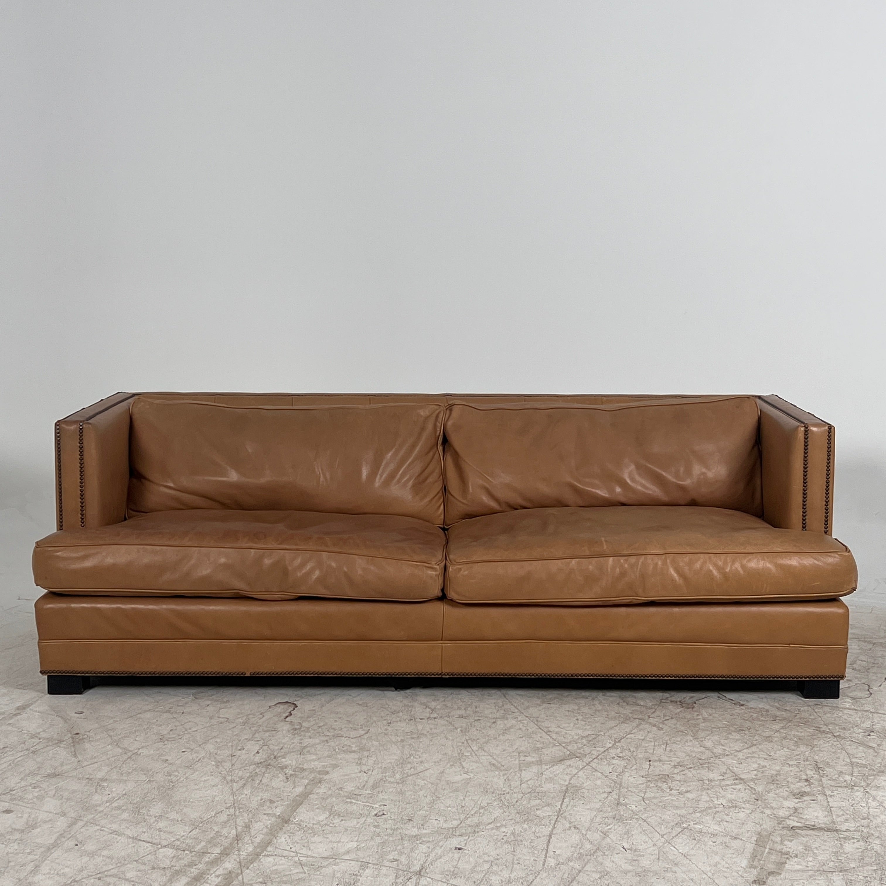 Restoration Hardware Easton leather sofa. Rh down filled couch. Delivery available