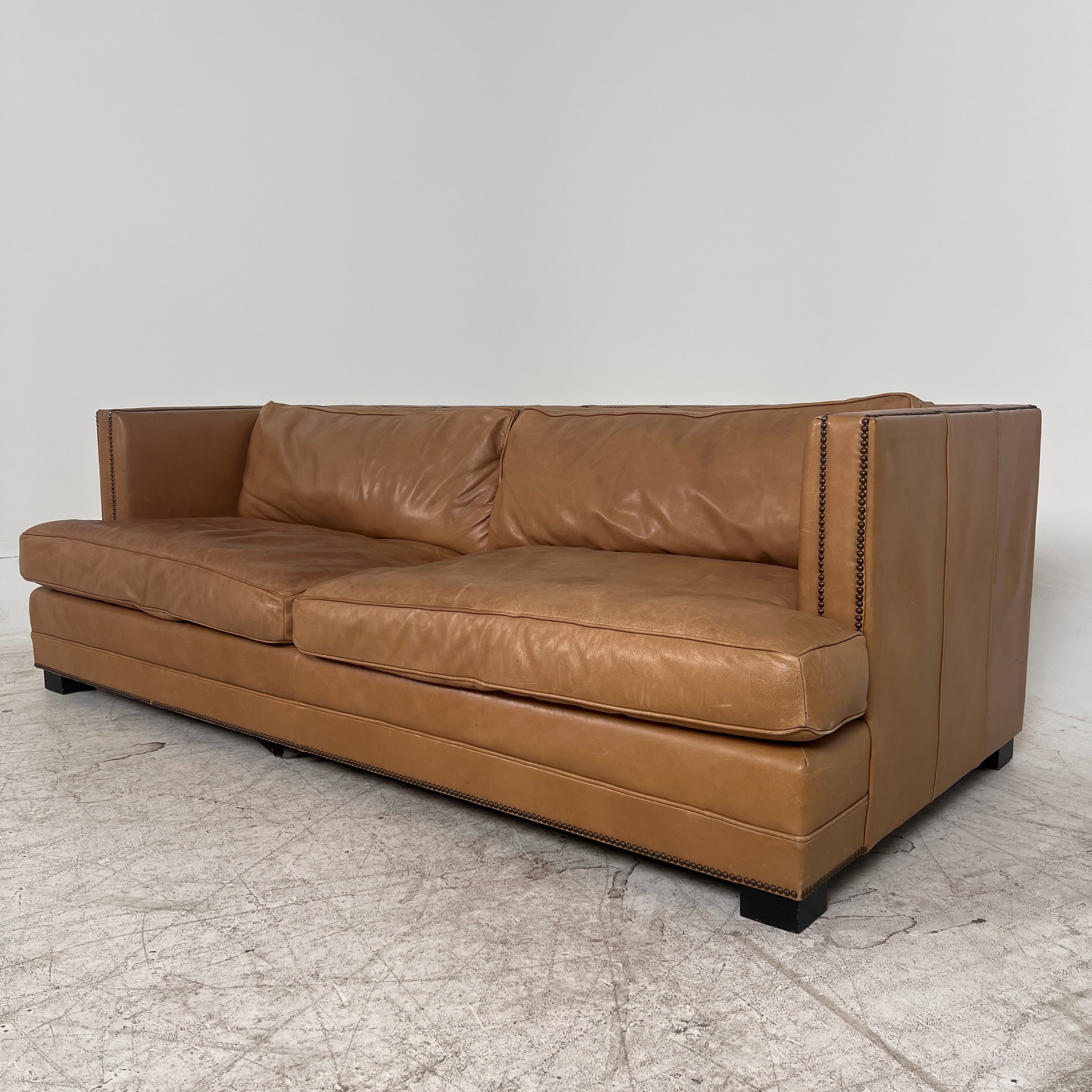 Restoration Hardware Easton leather sofa. Rh down filled couch. Delivery available