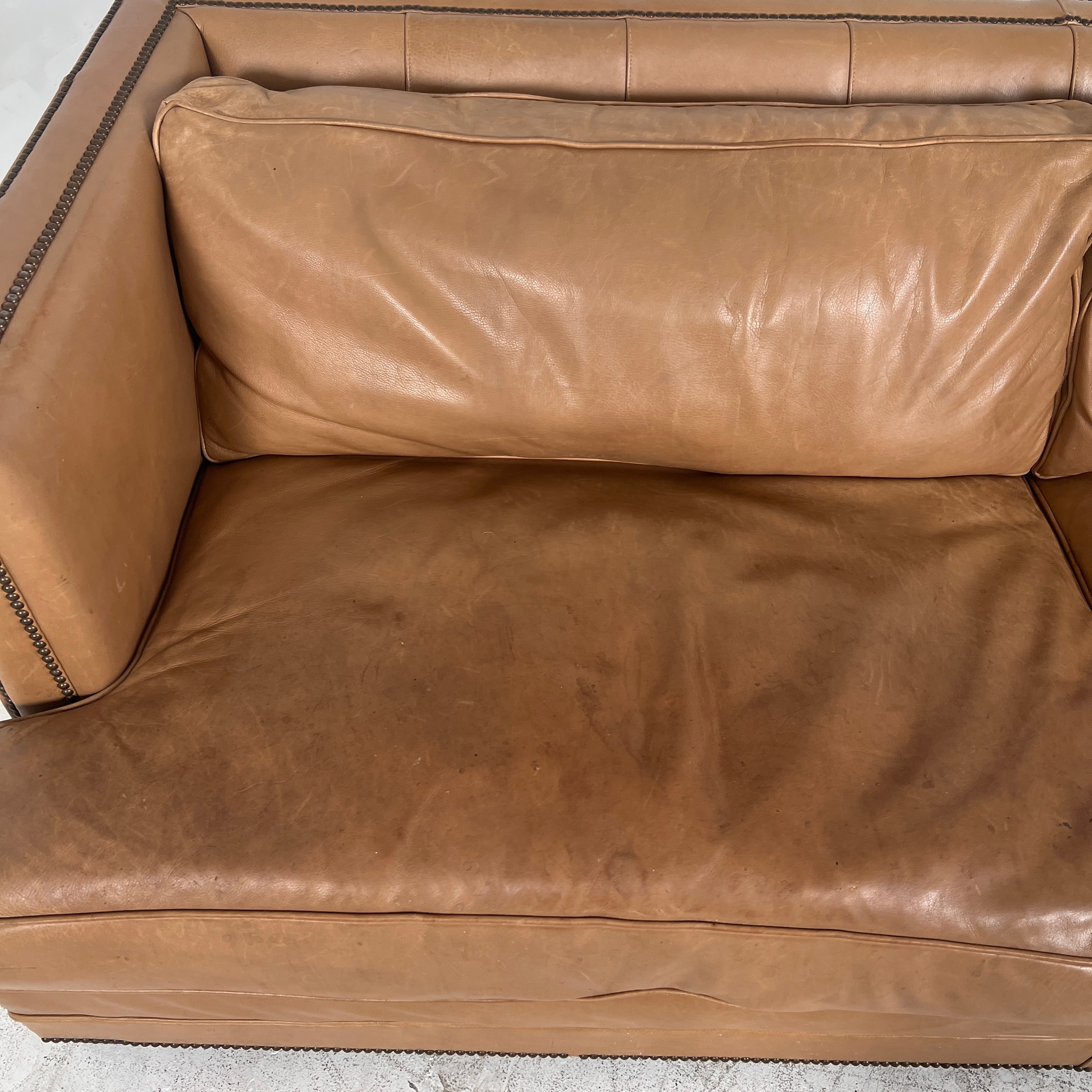 Restoration Hardware Easton leather sofa. Rh down filled couch. Delivery available