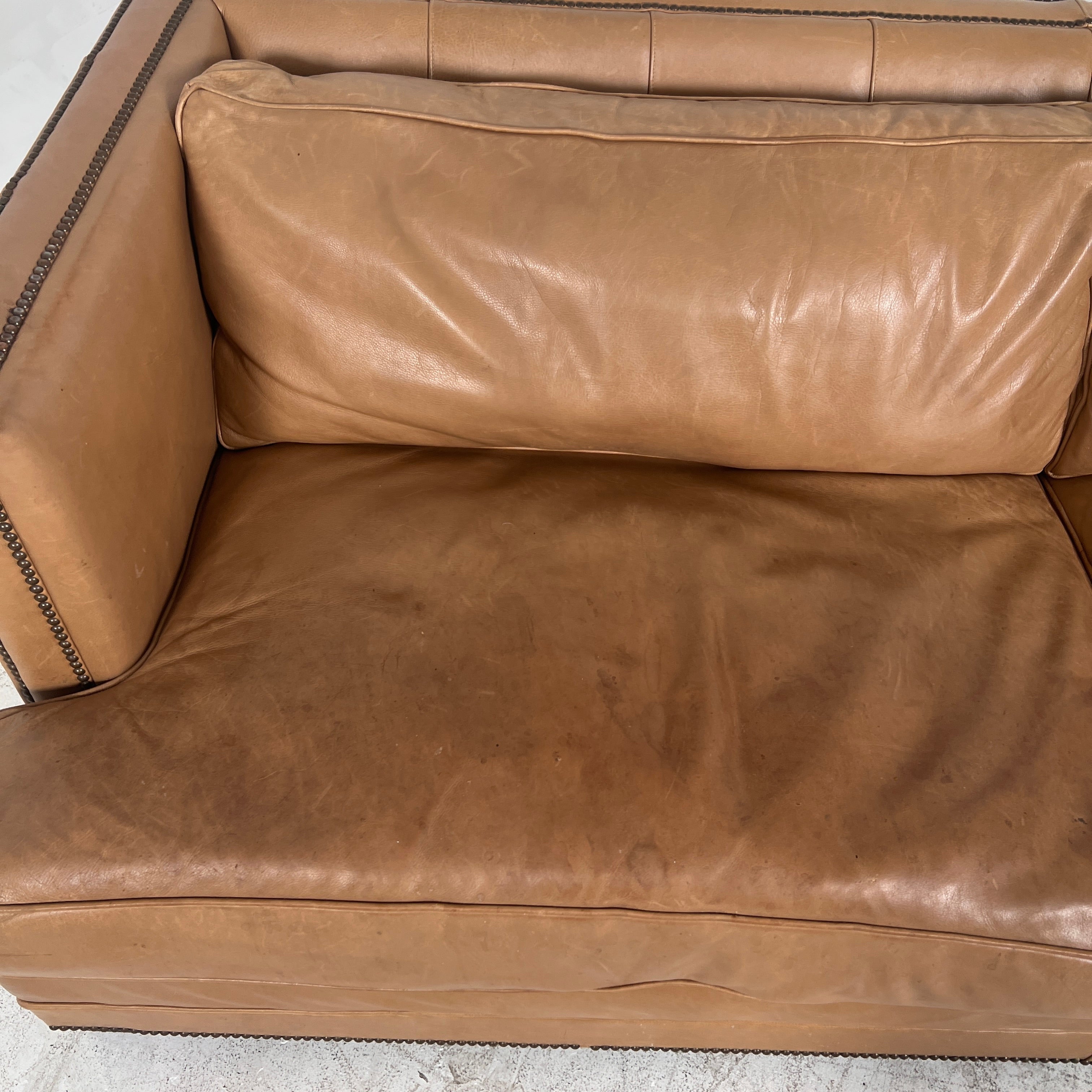 Restoration Hardware Easton leather sofa. Rh down filled couch. Delivery available
