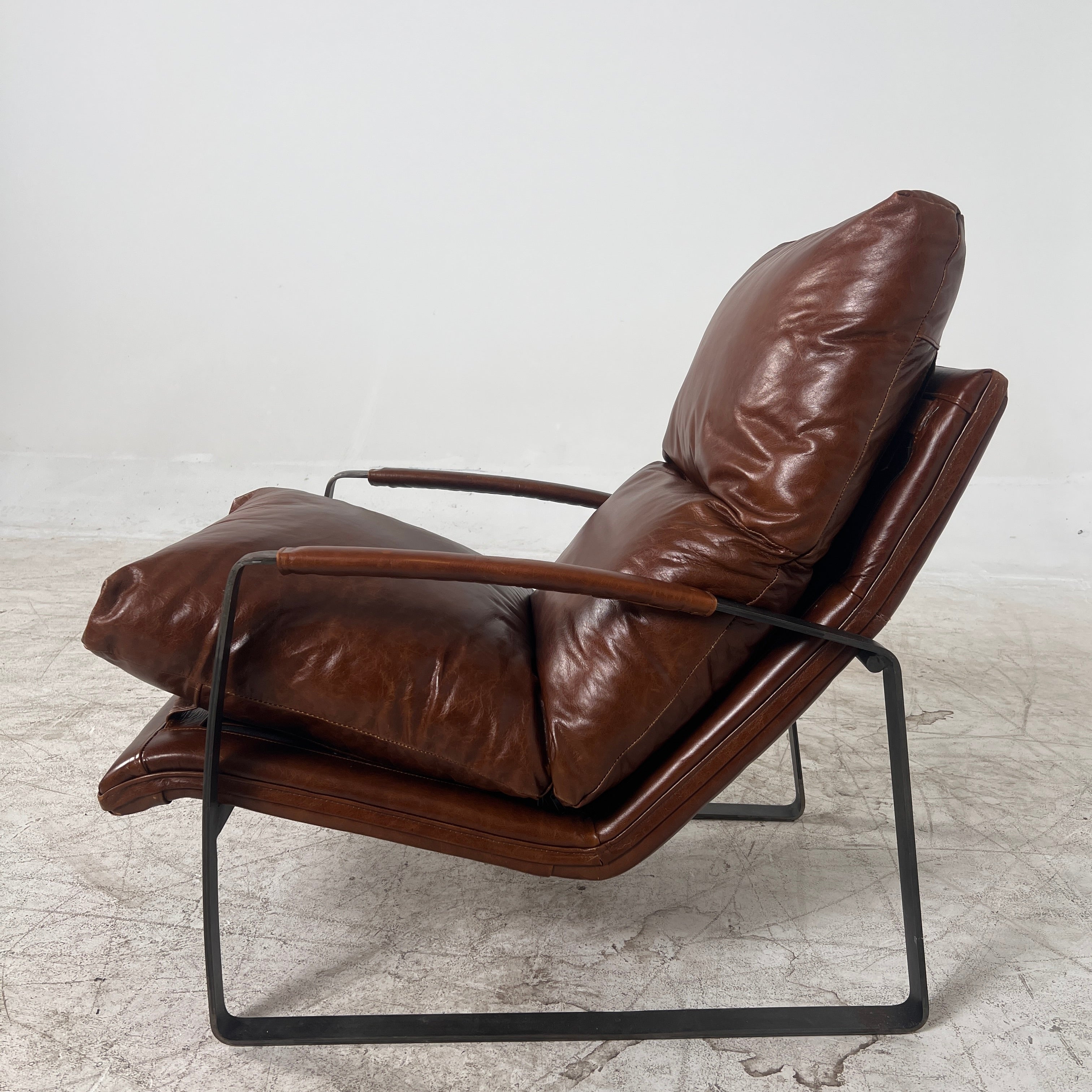 Genuine Leather chair. Mid century Armchair. delivery available
