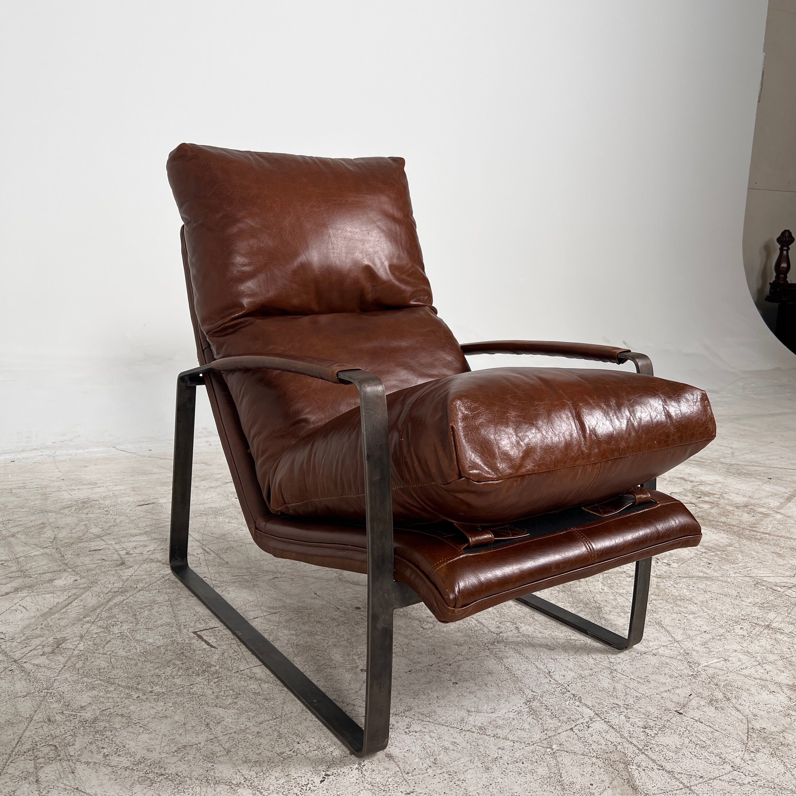 Genuine Leather chair. Mid century Armchair. delivery available