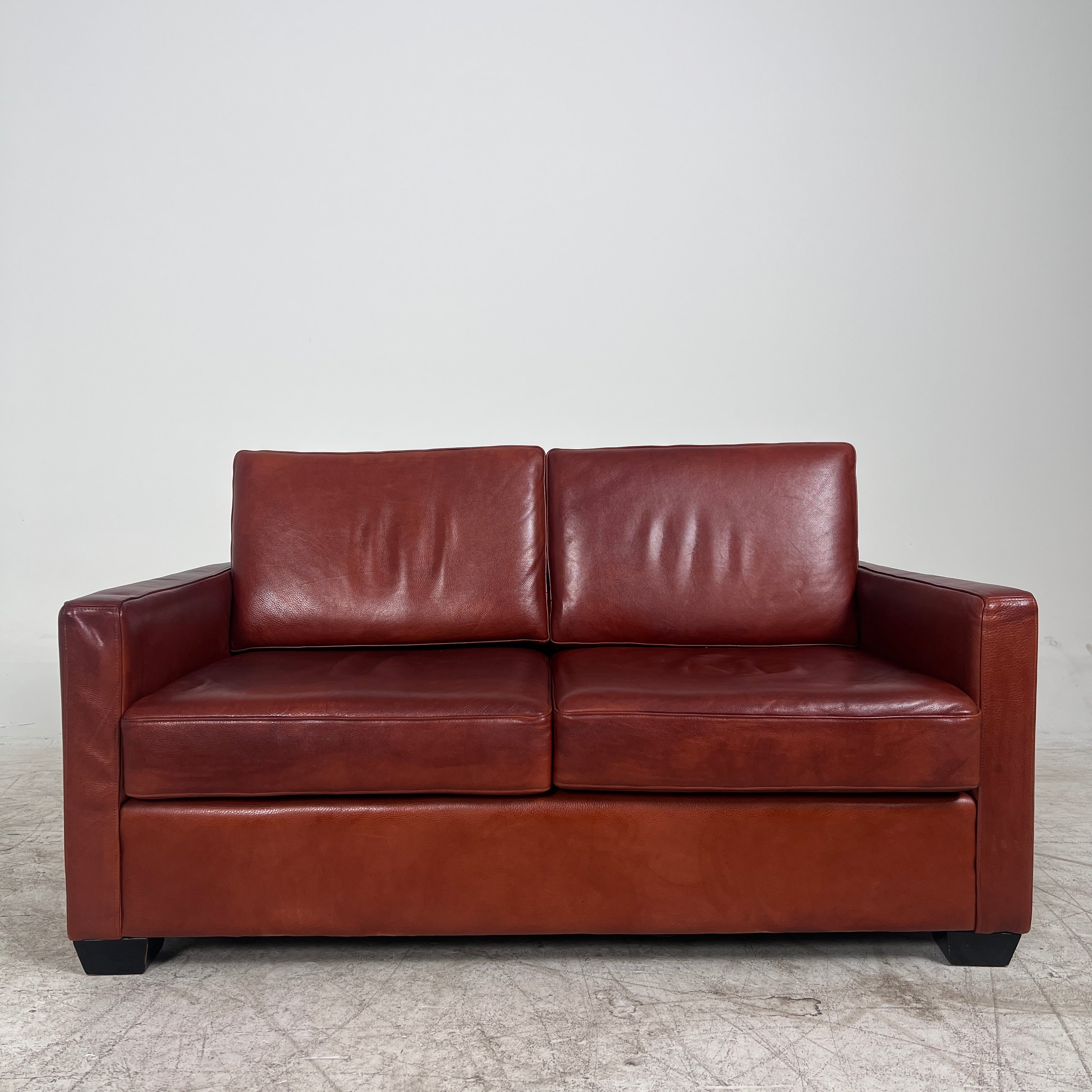 High end Italian Leather loveseat. Genuine leather 2 seater sofa couch. delivery available