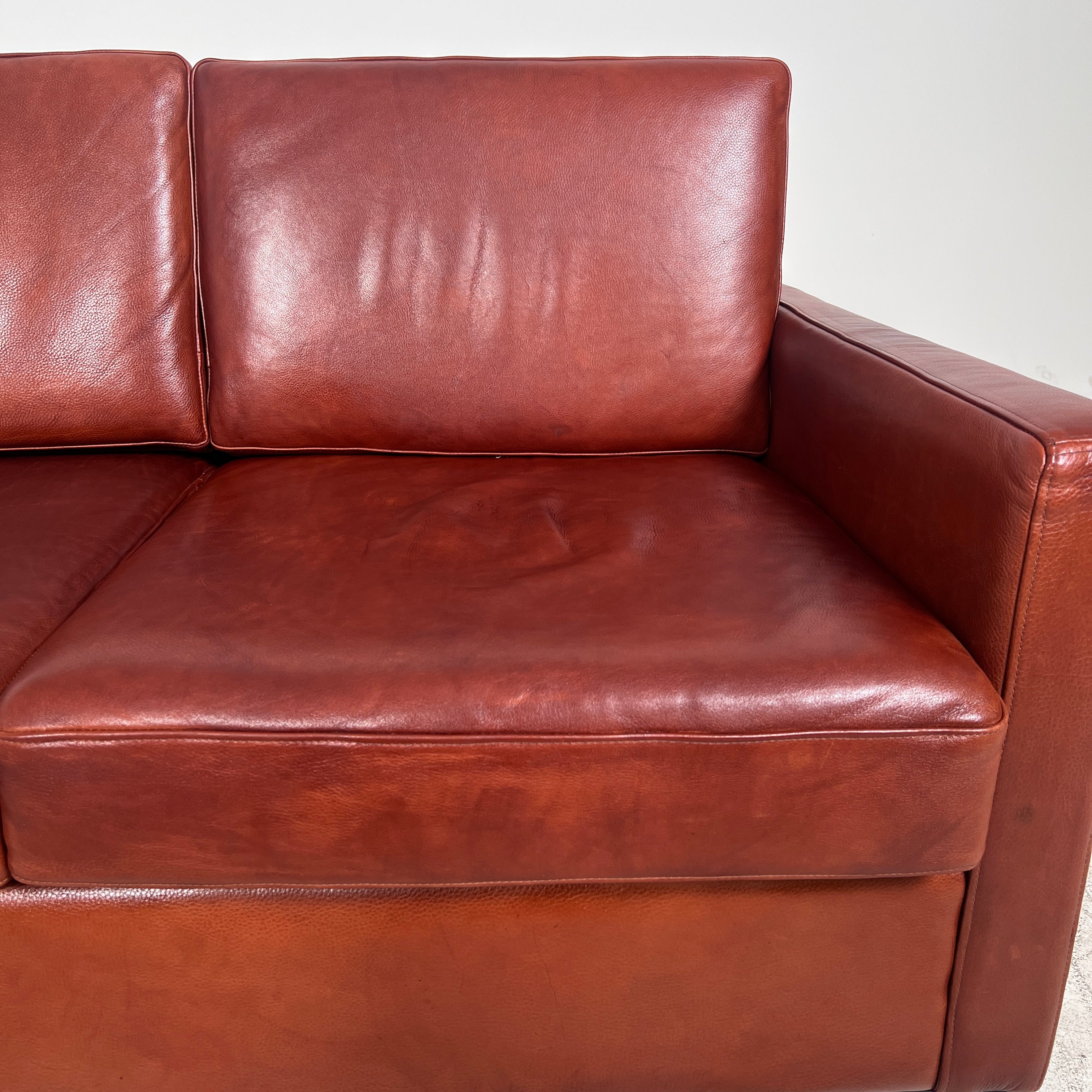 High end Italian Leather loveseat. Genuine leather 2 seater sofa couch. delivery available