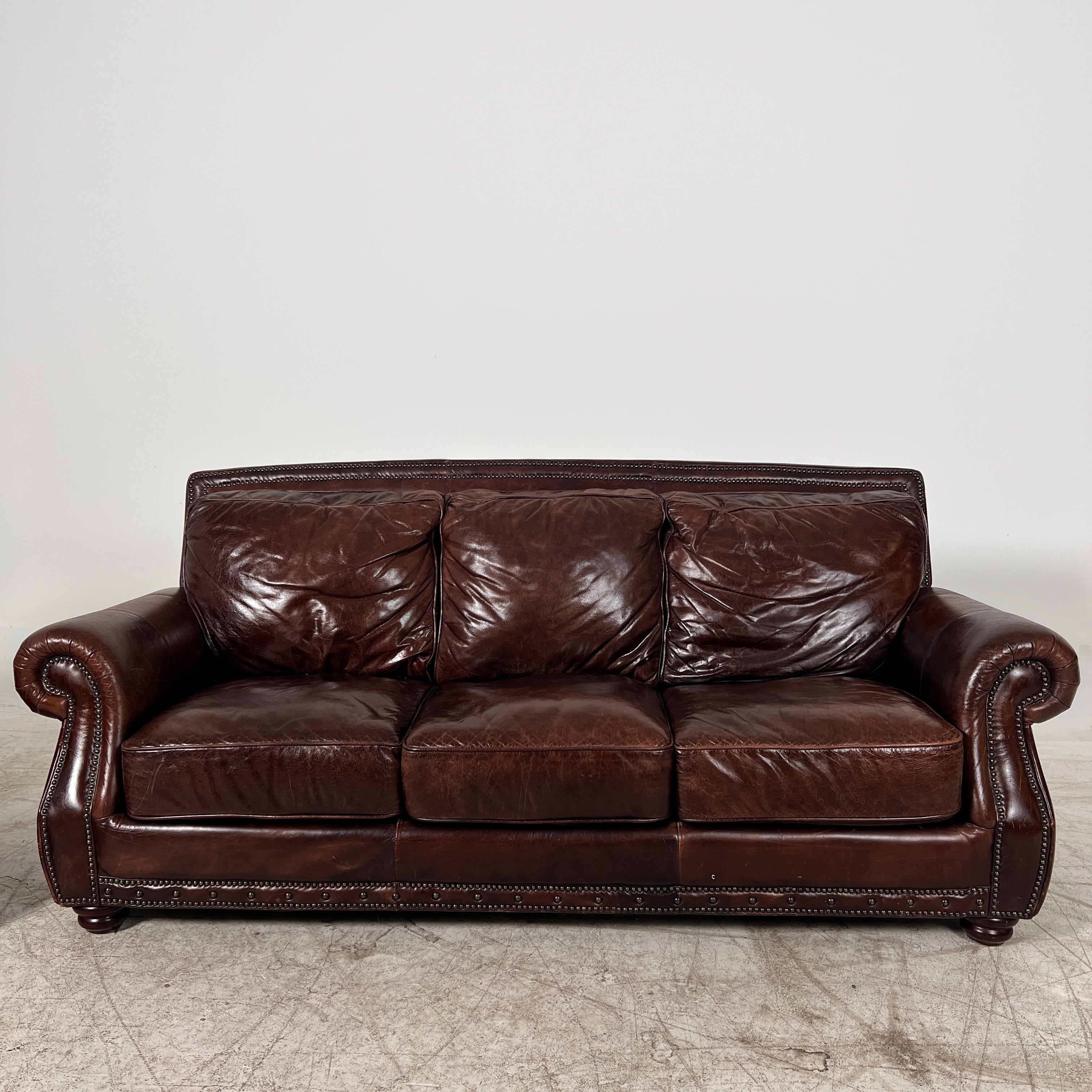 3+1 Sofa Set. Real Leather rolled arm sofa couch set. Delivery available