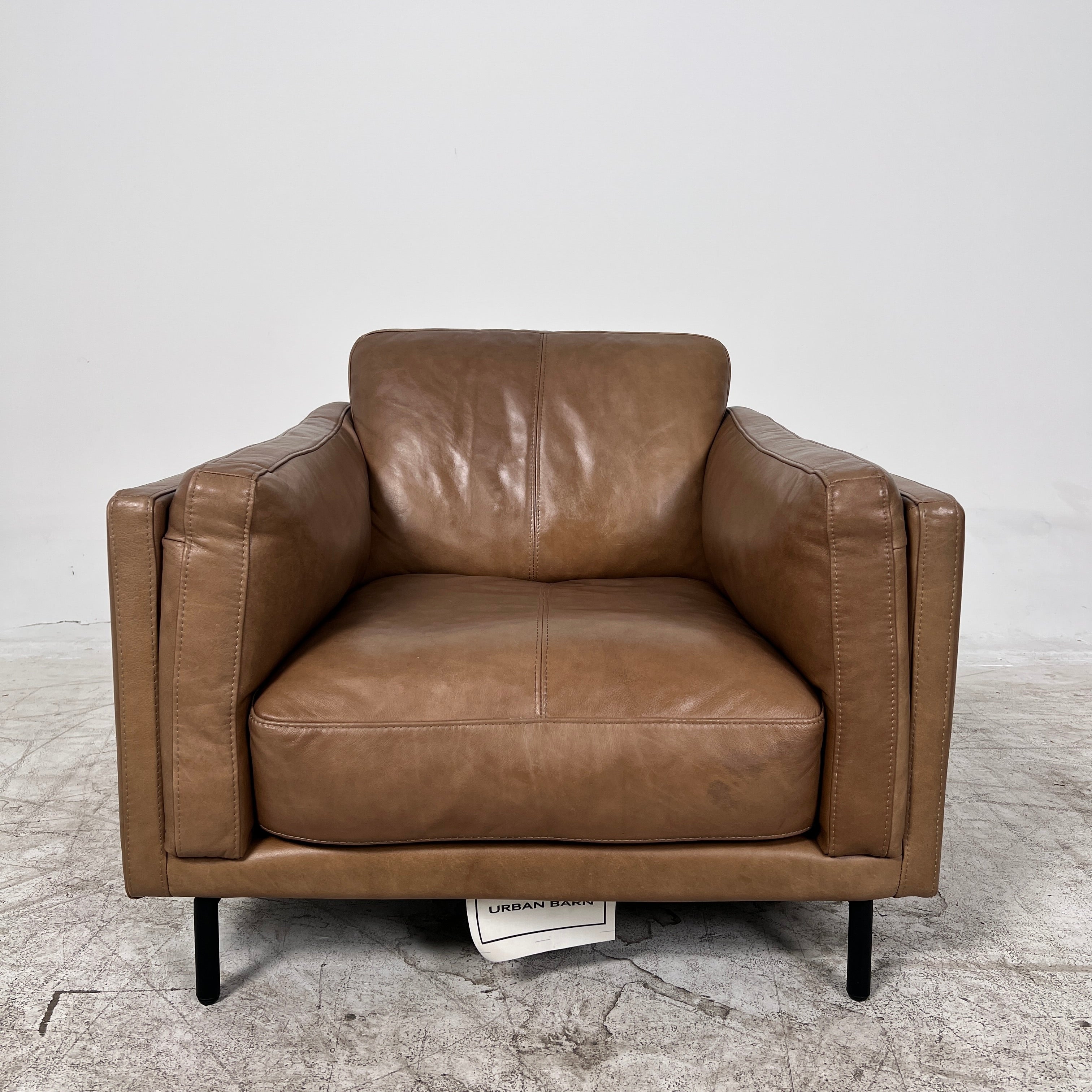 Urban Barn Renfrew leather Chair. Single armchair. Delivery Available